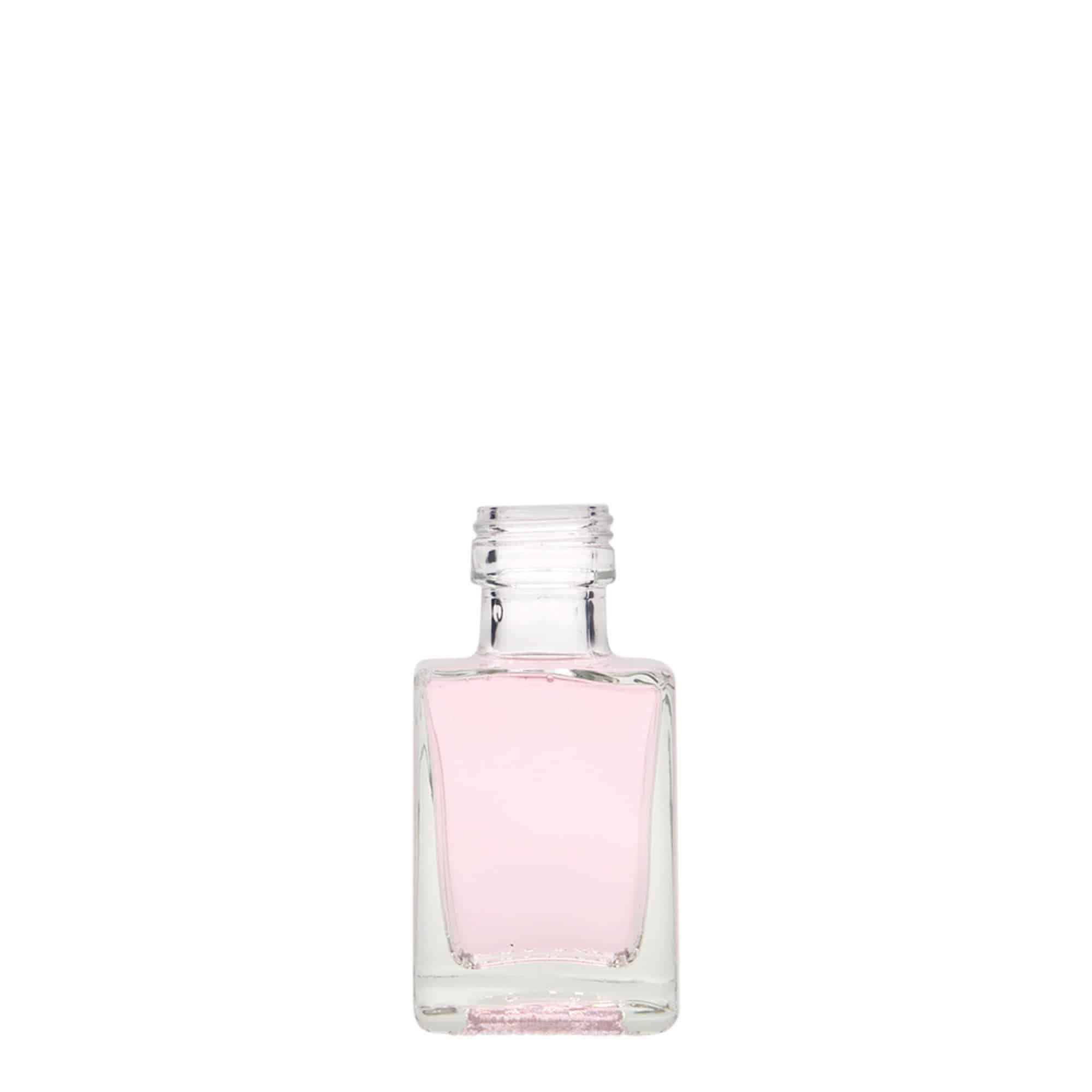 50 ml Bottiglia di vetro 'Cube', quadrata, imboccatura: PP 24