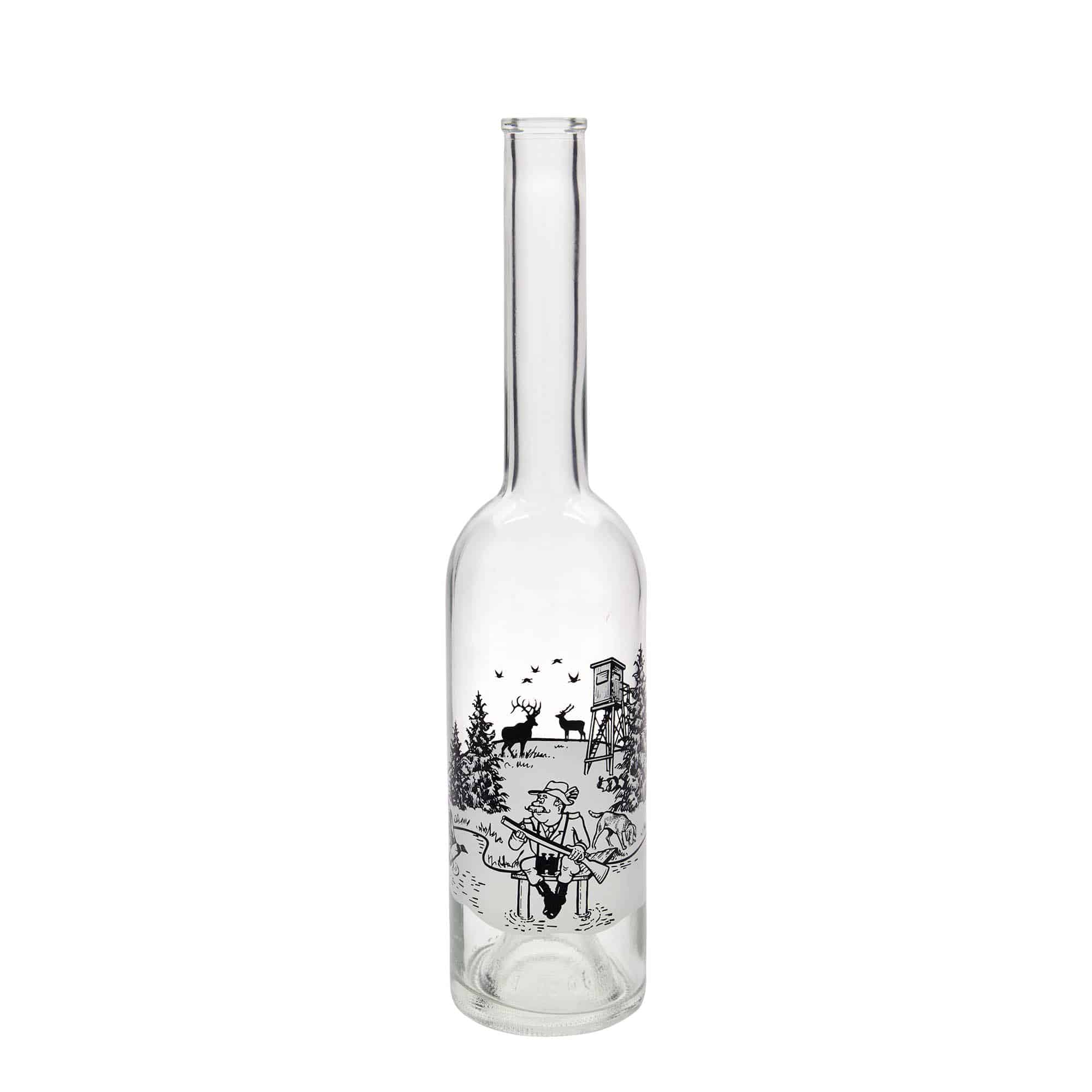 500 ml Bottiglia di vetro 'Opera', motivo: Cacciatore, imboccatura: fascetta 500 ml Bottiglia di vetro 'Opera', motivo: Cacciatore, imboccatura: fascetta