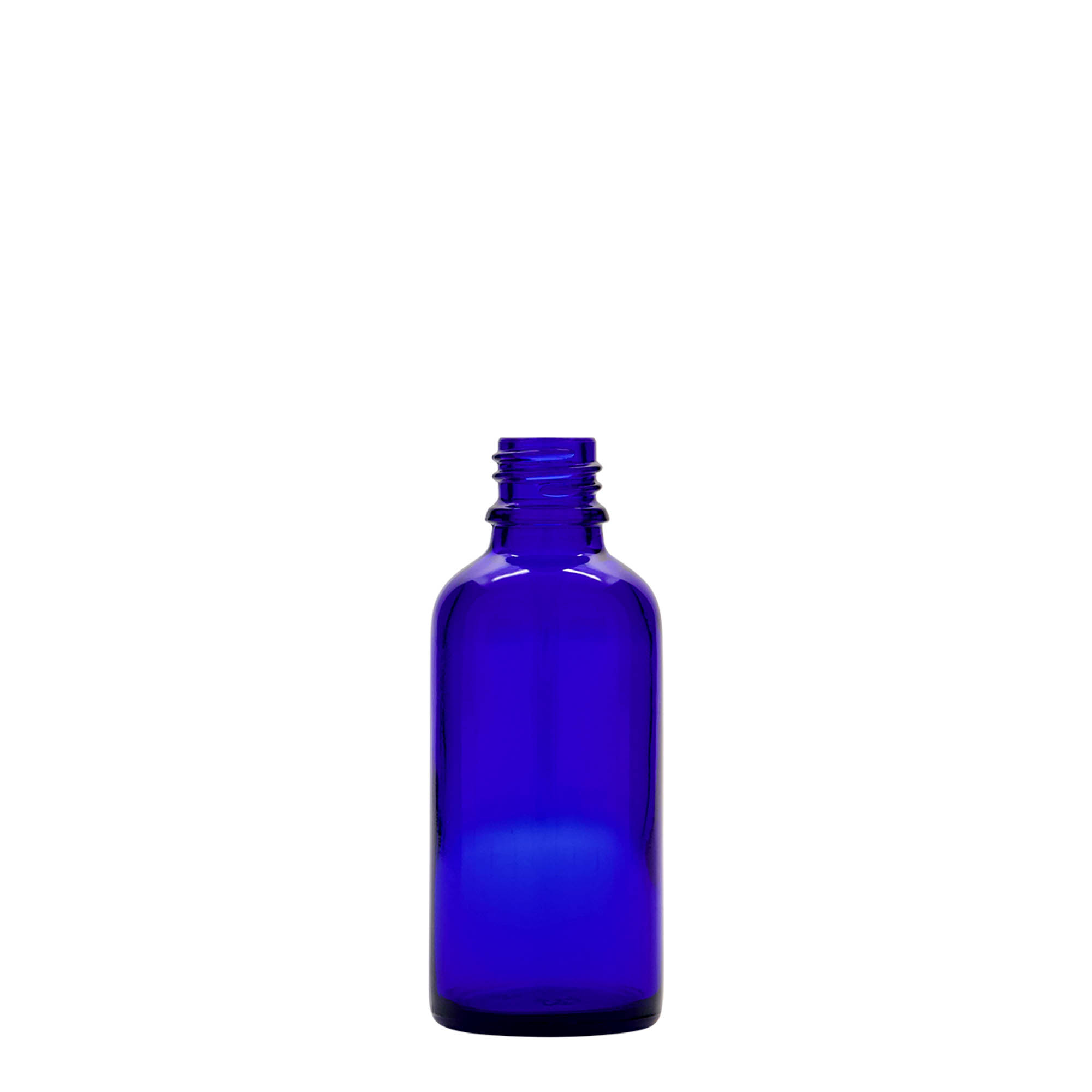 50 ml flacone spray medicina, vetro, blu reale, bocca: DIN 18