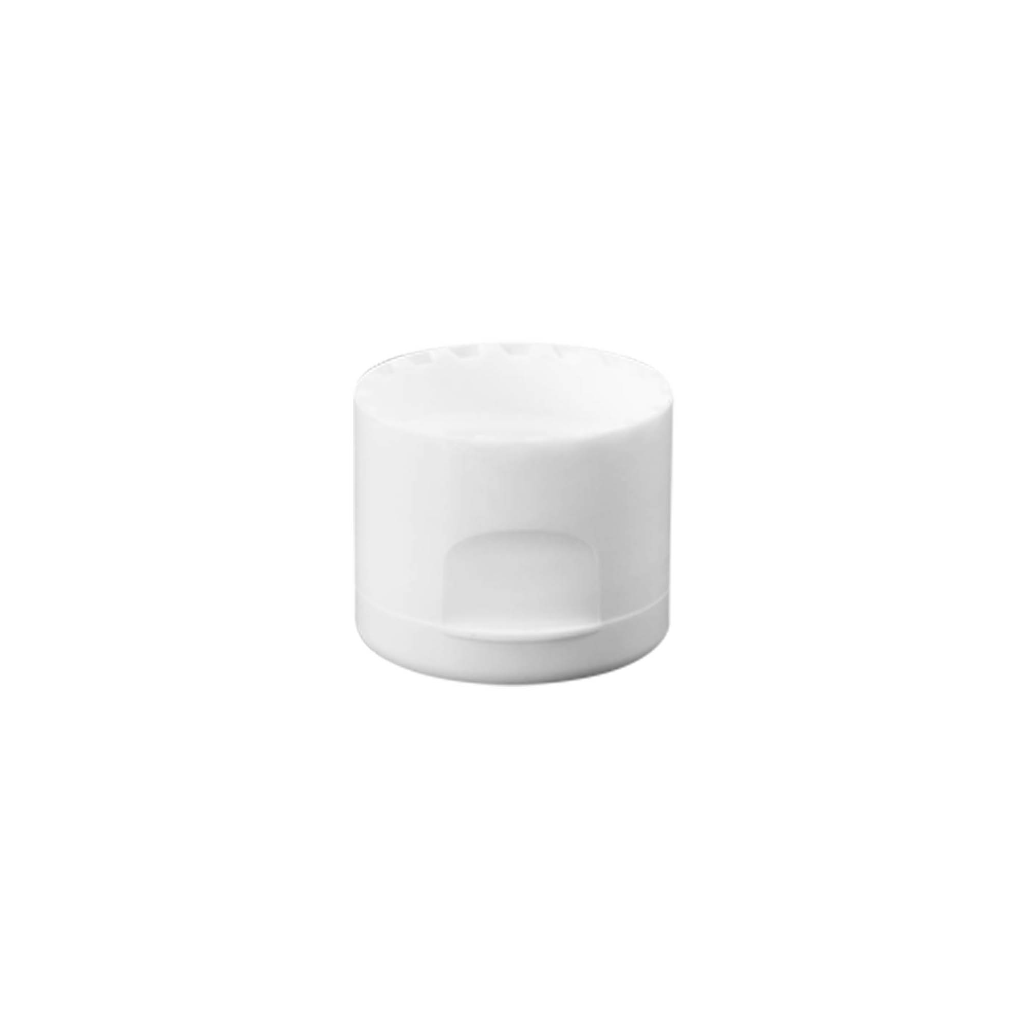 Tappo a vite con cerniera a ribalta, plastica PP, bianco, per bocca: 24/410 Tappo a vite con cerniera a ribalta, plastica PP, bianco, per bocca: 24/410