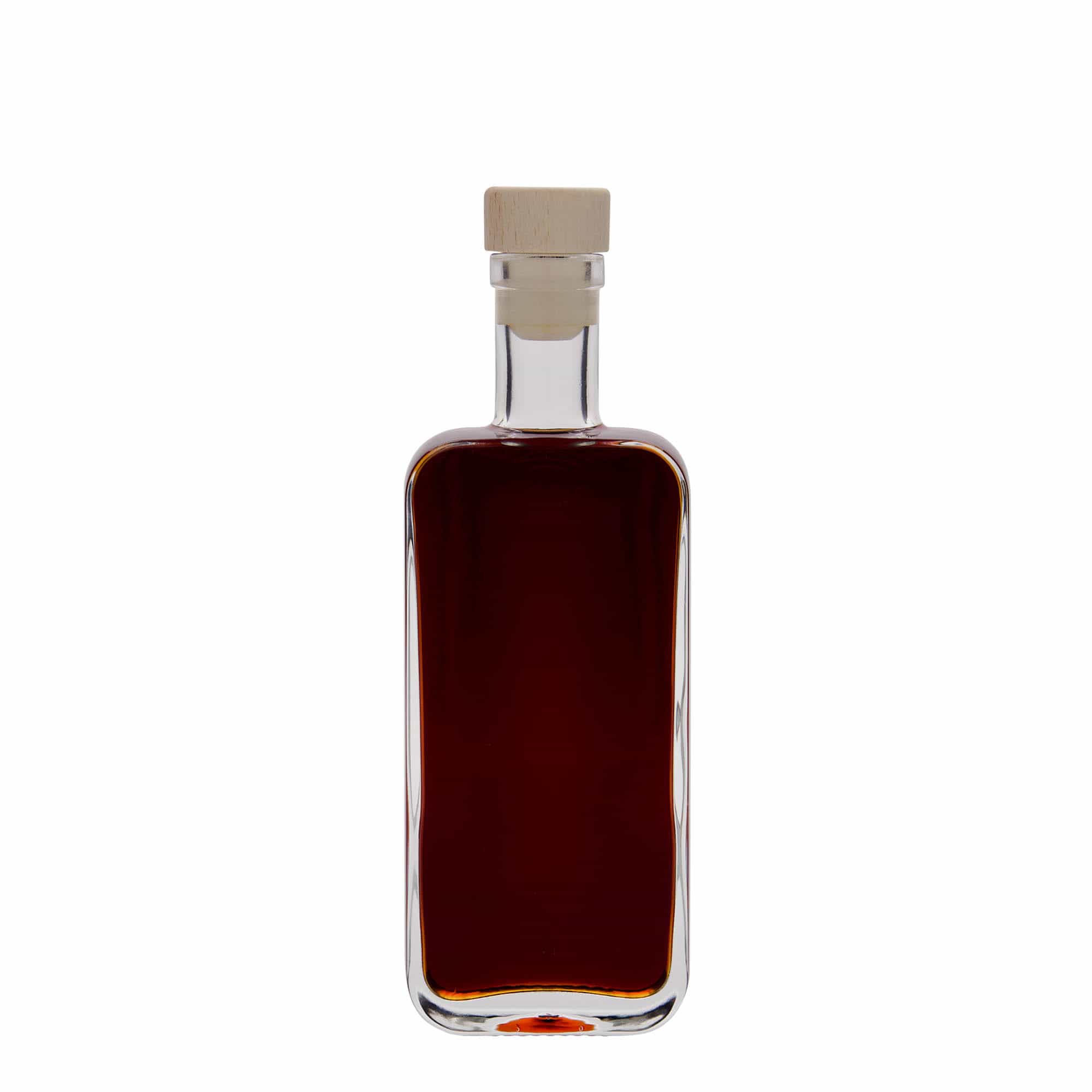 200 ml Bottiglia di vetro 'Nice', rettangolare, imboccatura: fascetta