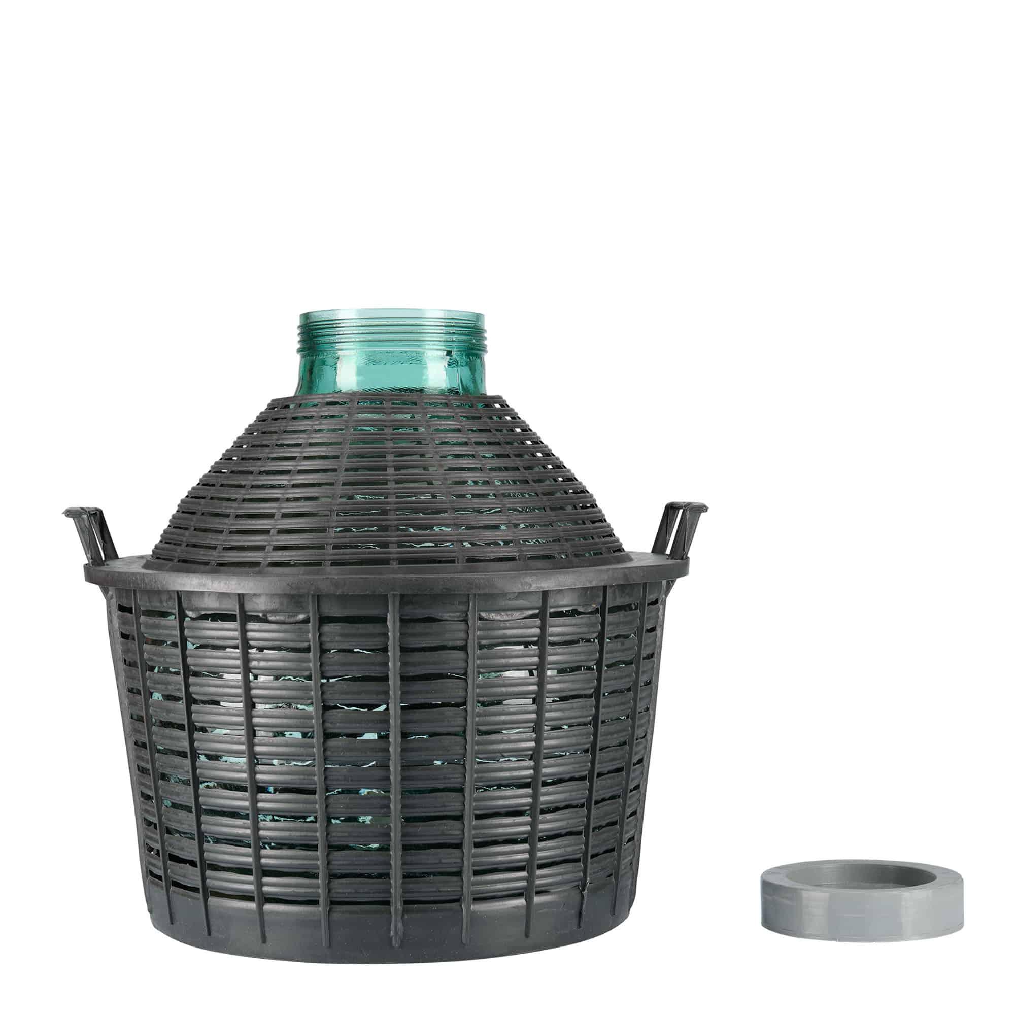Bombola a palla da 25 l, collo largo, vetro, bocca: chiusura a vite
