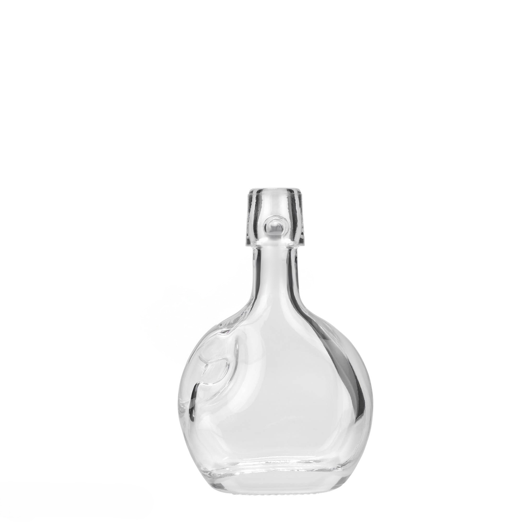 Bottiglia di vetro da 40 ml 'Lukas', ovale, bocca: chiusura a leva Bottiglia di vetro da 40 ml 'Lukas', ovale, bocca: chiusura a leva