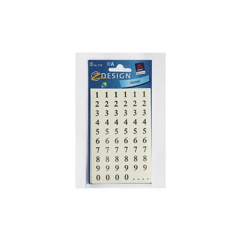 Adesivi 'Numeri 1-9', plastica, oro Adesivi 'Numeri 1-9', plastica, oro