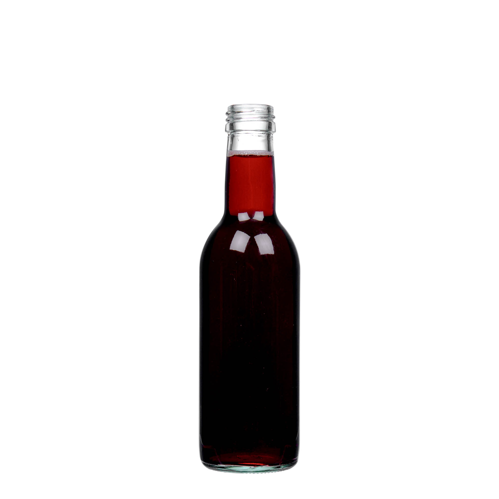 Bottiglia di vetro da 250 ml 'Bordeaux', bocca: PP 28 Bottiglia di vetro da 250 ml 'Bordeaux', bocca: PP 28