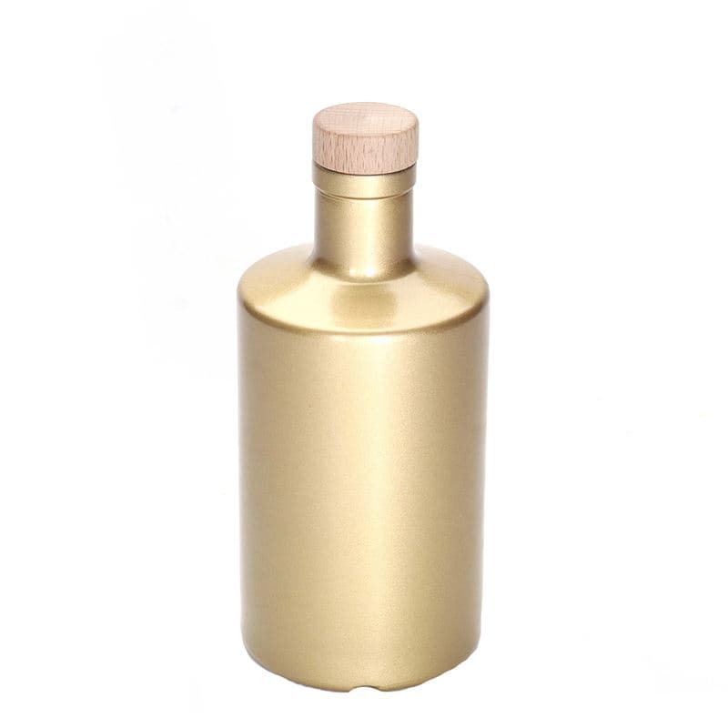500 ml Bottiglia di vetro 'Caroline', oro, imboccatura: fascetta 500 ml Bottiglia di vetro 'Caroline', oro, imboccatura: fascetta