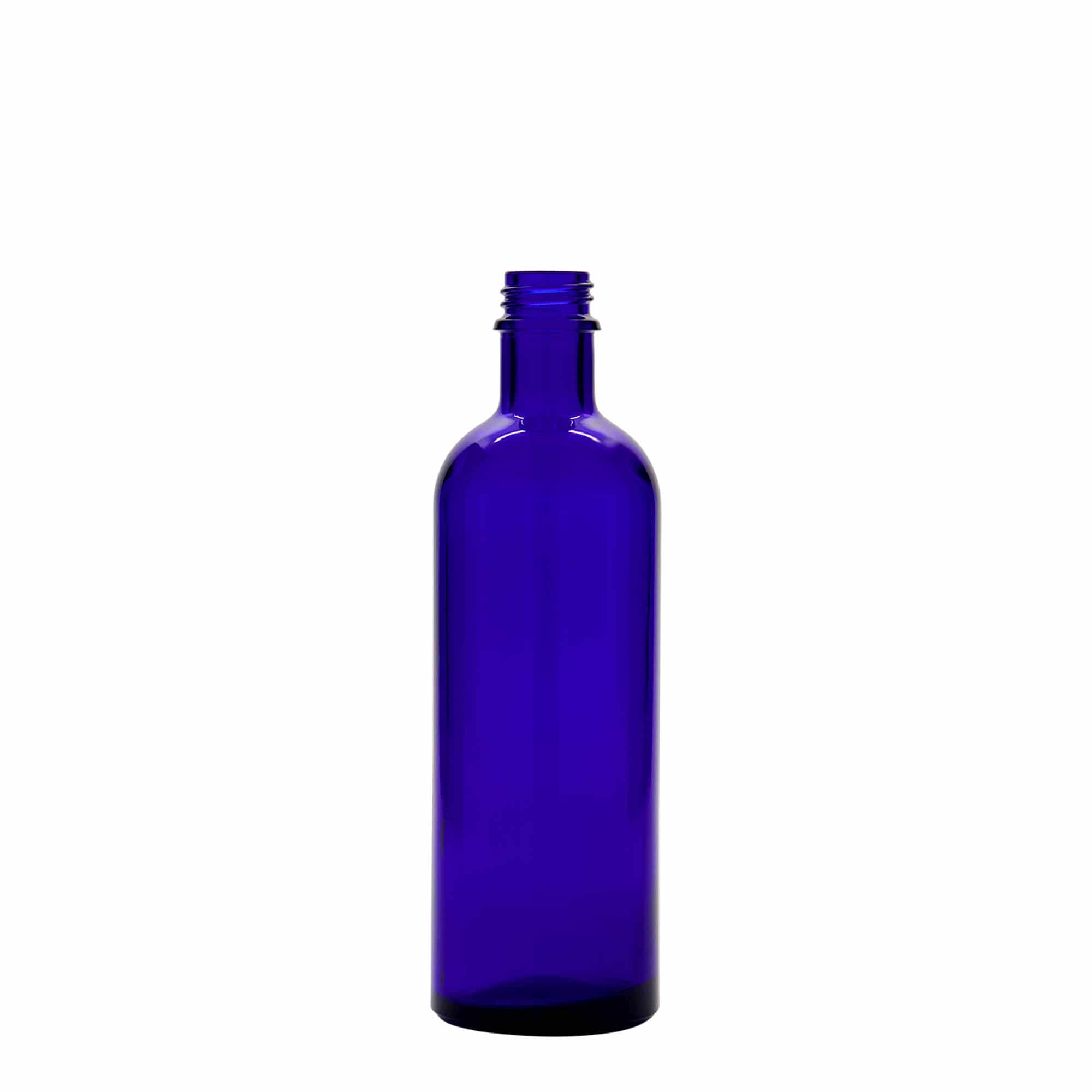 200 ml bottiglia medicinale, vetro, blu reale, bocca: DIN 22