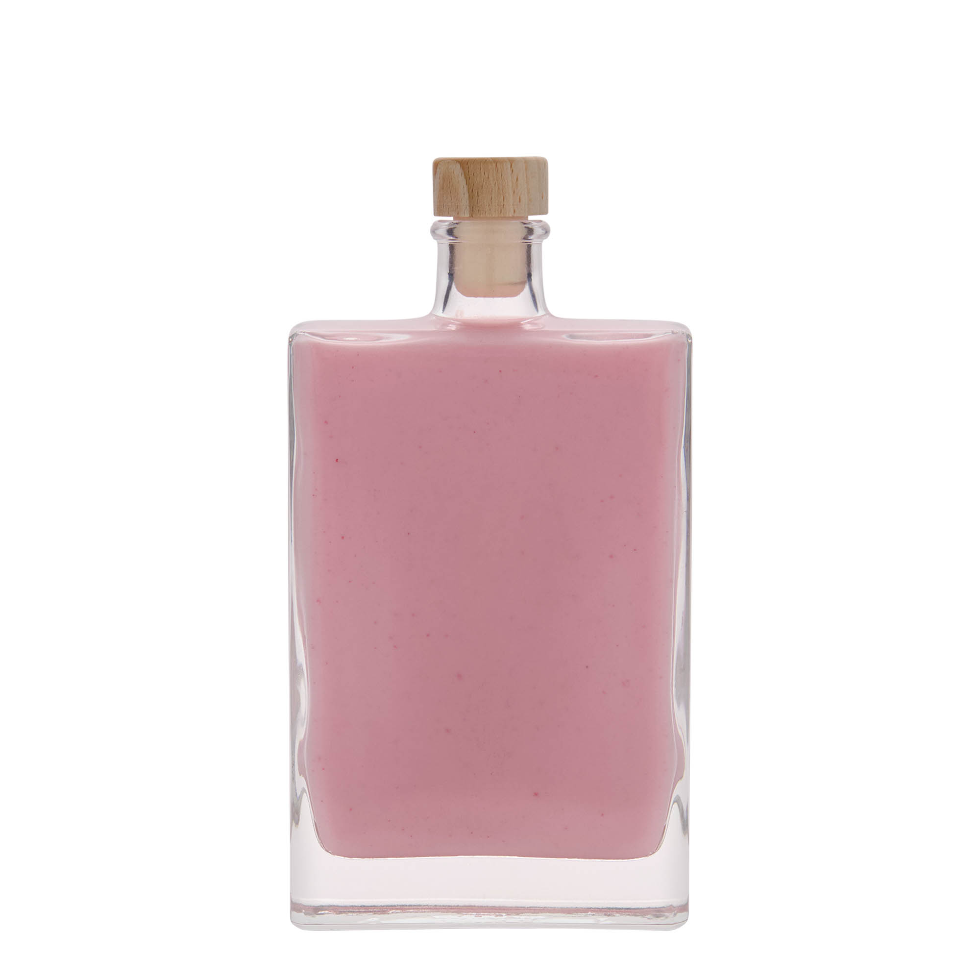 Bottiglia di vetro da 350 ml 'Julia', rettangolare, bocca: sughero Bottiglia di vetro da 350 ml 'Julia', rettangolare, bocca: sughero