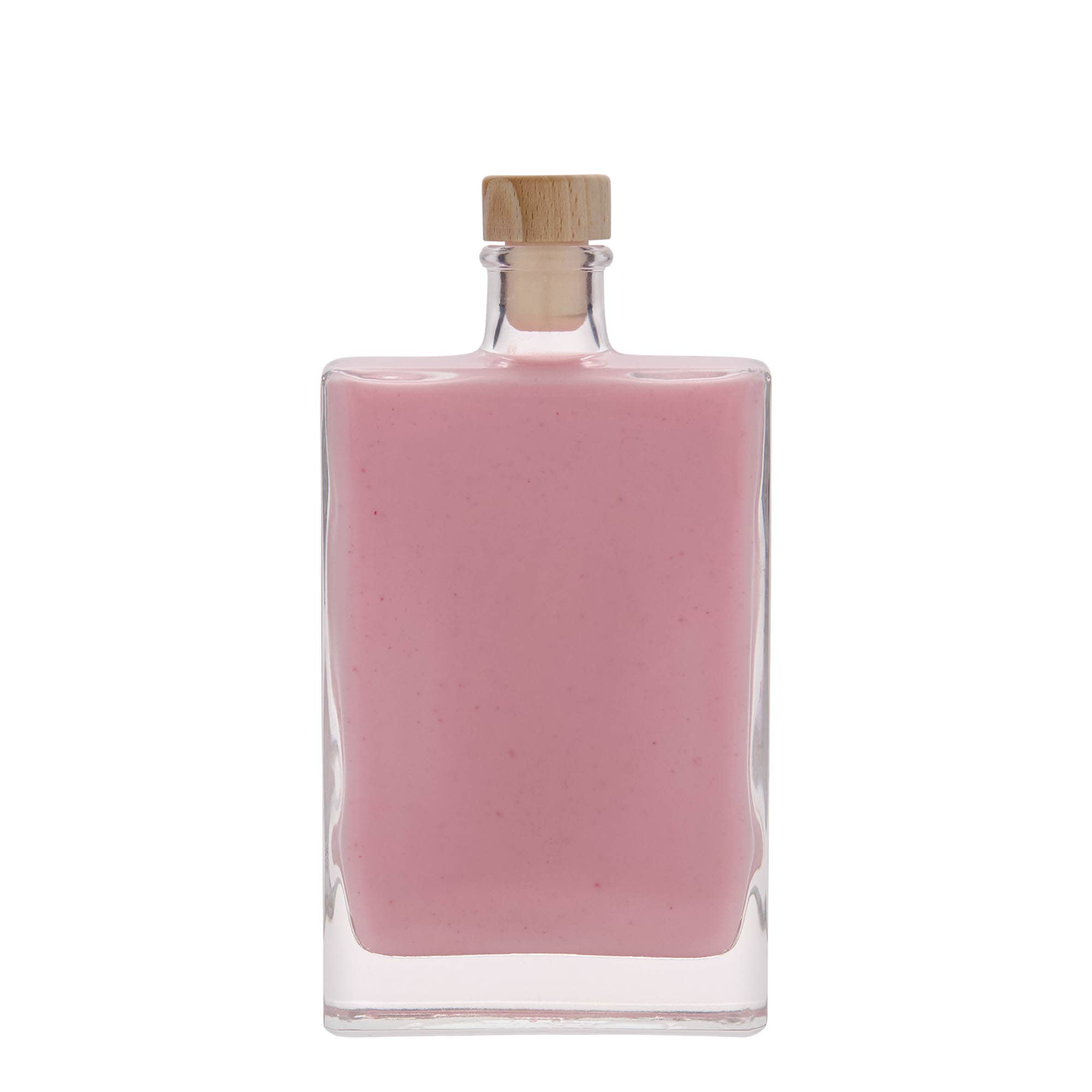 Bottiglia di vetro da 350 ml 'Julia', rettangolare, bocca: sughero