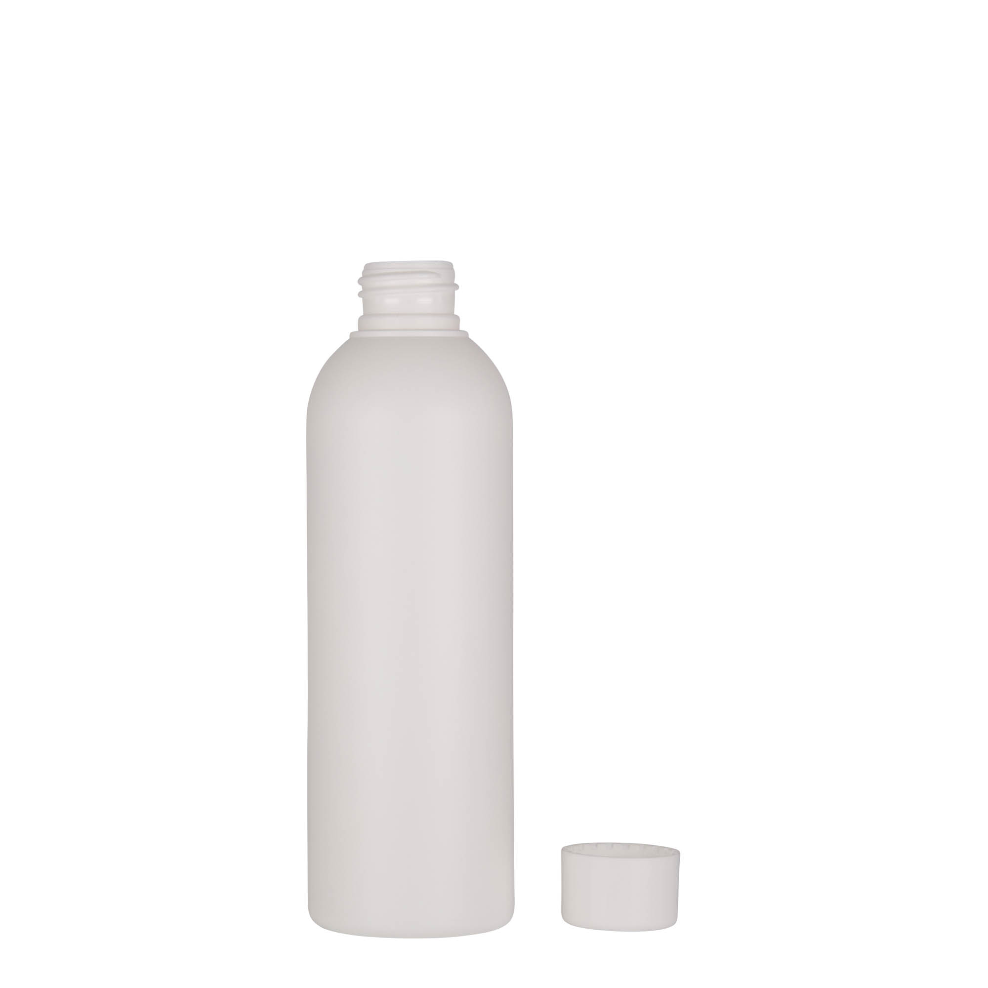 Bottiglia in plastica da 200 ml 'Tuffy', HDPE, bianca, bocca: 24/410 Bottiglia in plastica da 200 ml 'Tuffy', HDPE, bianca, bocca: 24/410