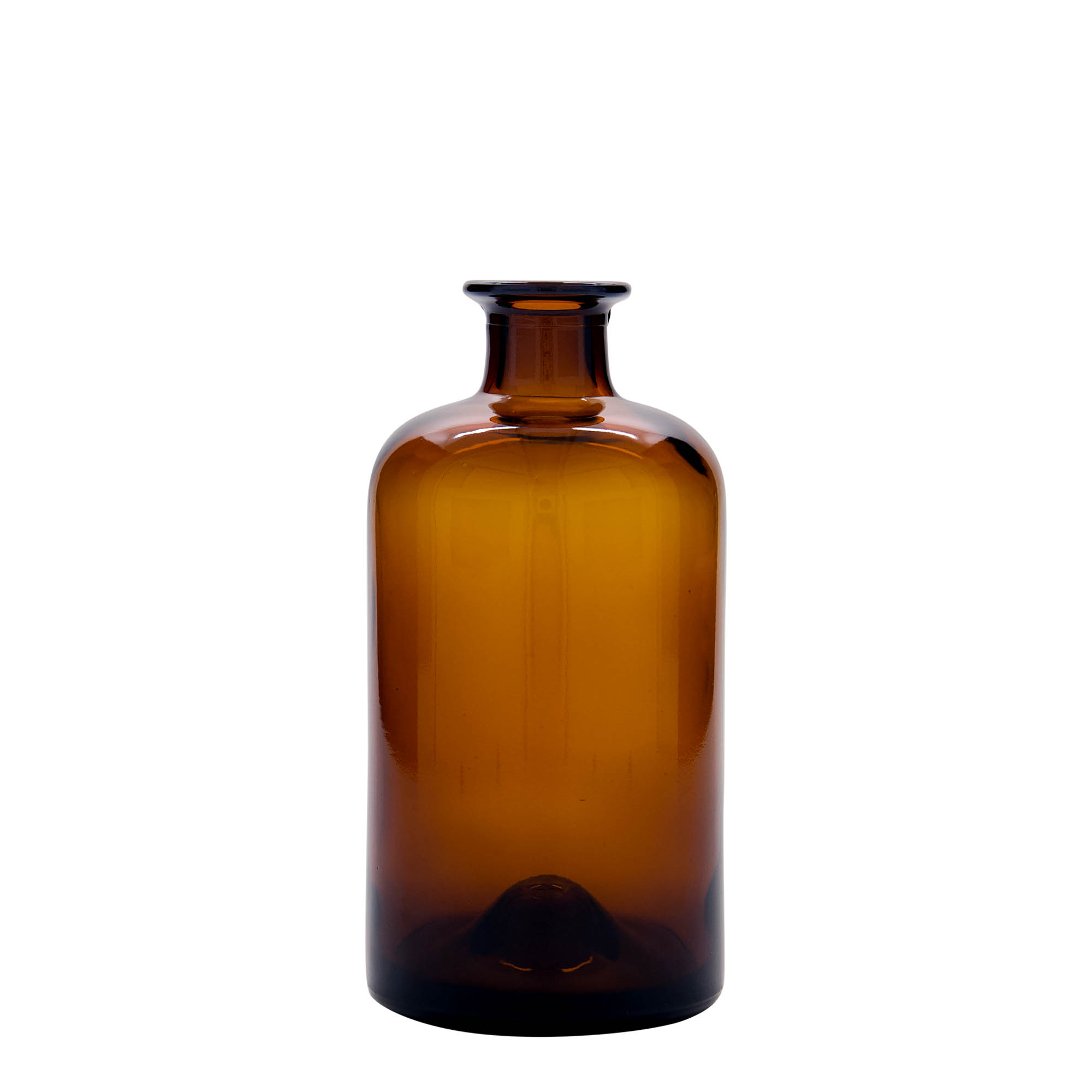 Bottiglia in vetro da 500 ml, da farmacista, marrone, bocca: sughero Bottiglia in vetro da 500 ml, da farmacista, marrone, bocca: sughero