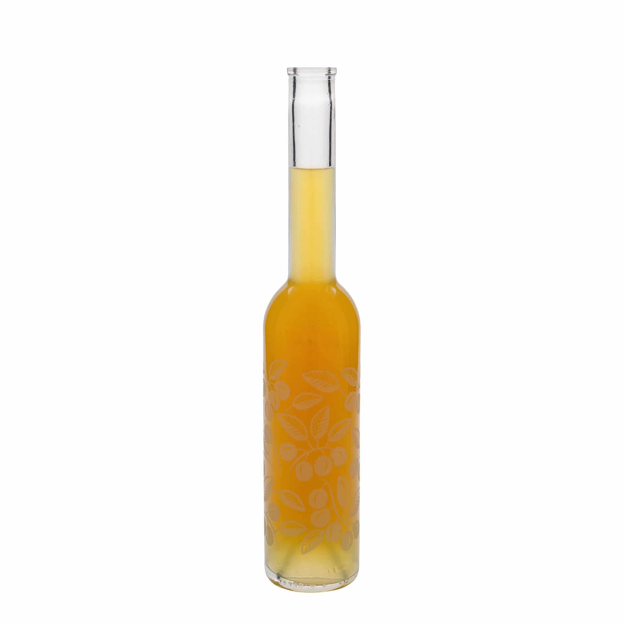 Bottiglia di vetro da 350 ml 'Opera', motivo: prugnolo, bocca: sughero Bottiglia di vetro da 350 ml 'Opera', motivo: prugnolo, bocca: sughero