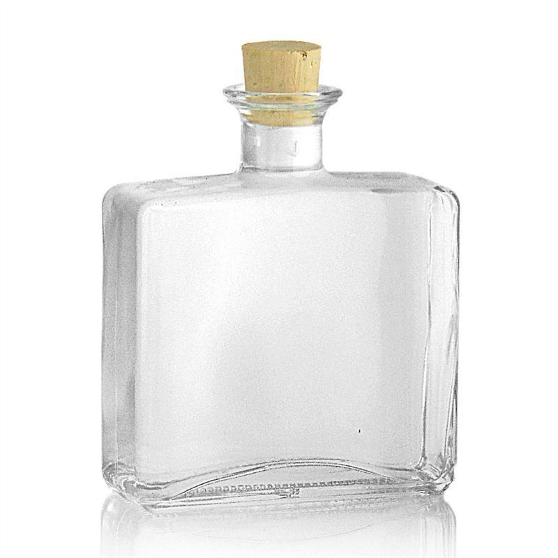 500 ml Bottiglia di vetro 'Julia', rettangolare, imboccatura: fascetta 500 ml Bottiglia di vetro 'Julia', rettangolare, imboccatura: fascetta