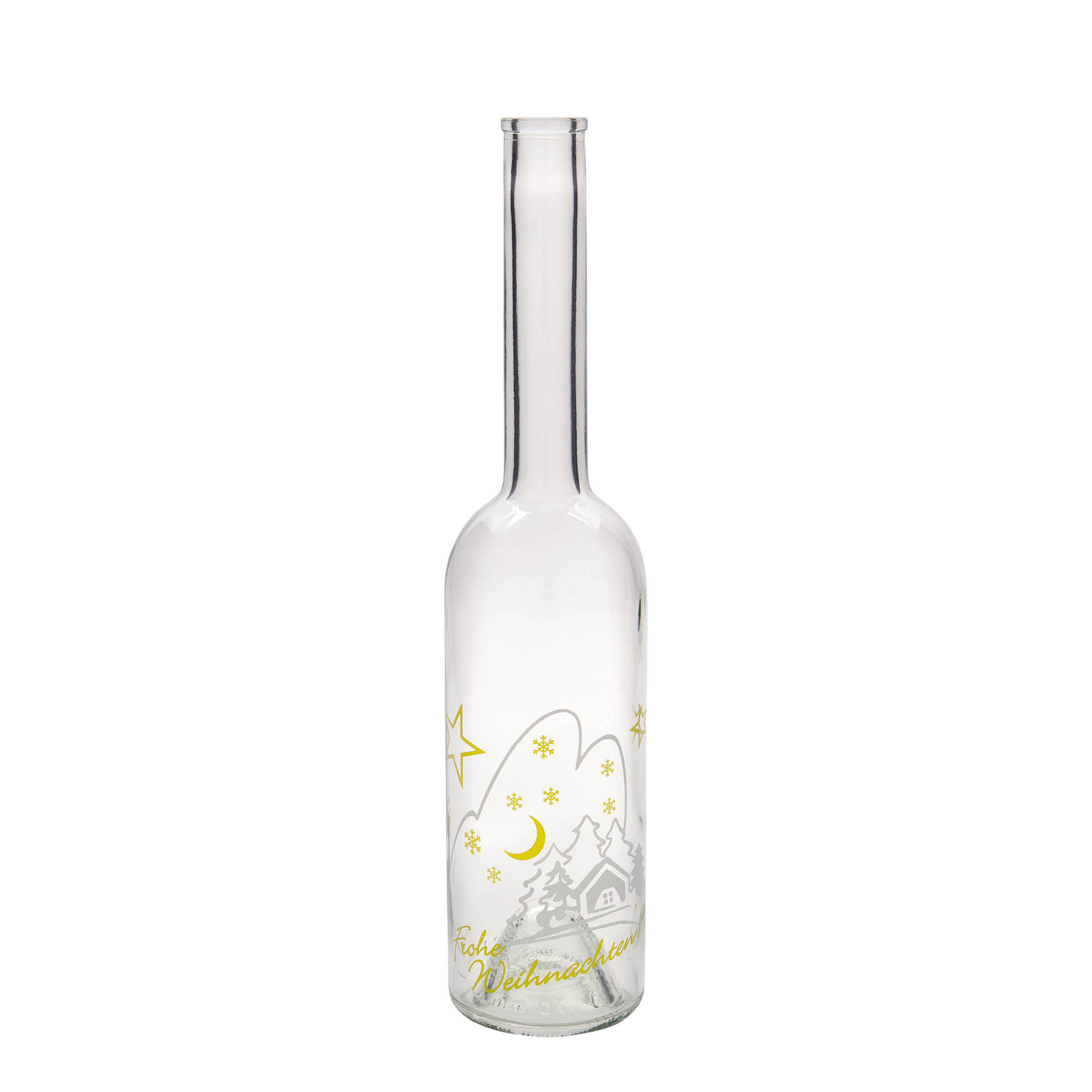 Bottiglia di vetro 500 ml 'Opera', motivo: Idillio natalizio, bocca: Sughero Bottiglia di vetro 500 ml 'Opera', motivo: Idillio natalizio, bocca: Sughero