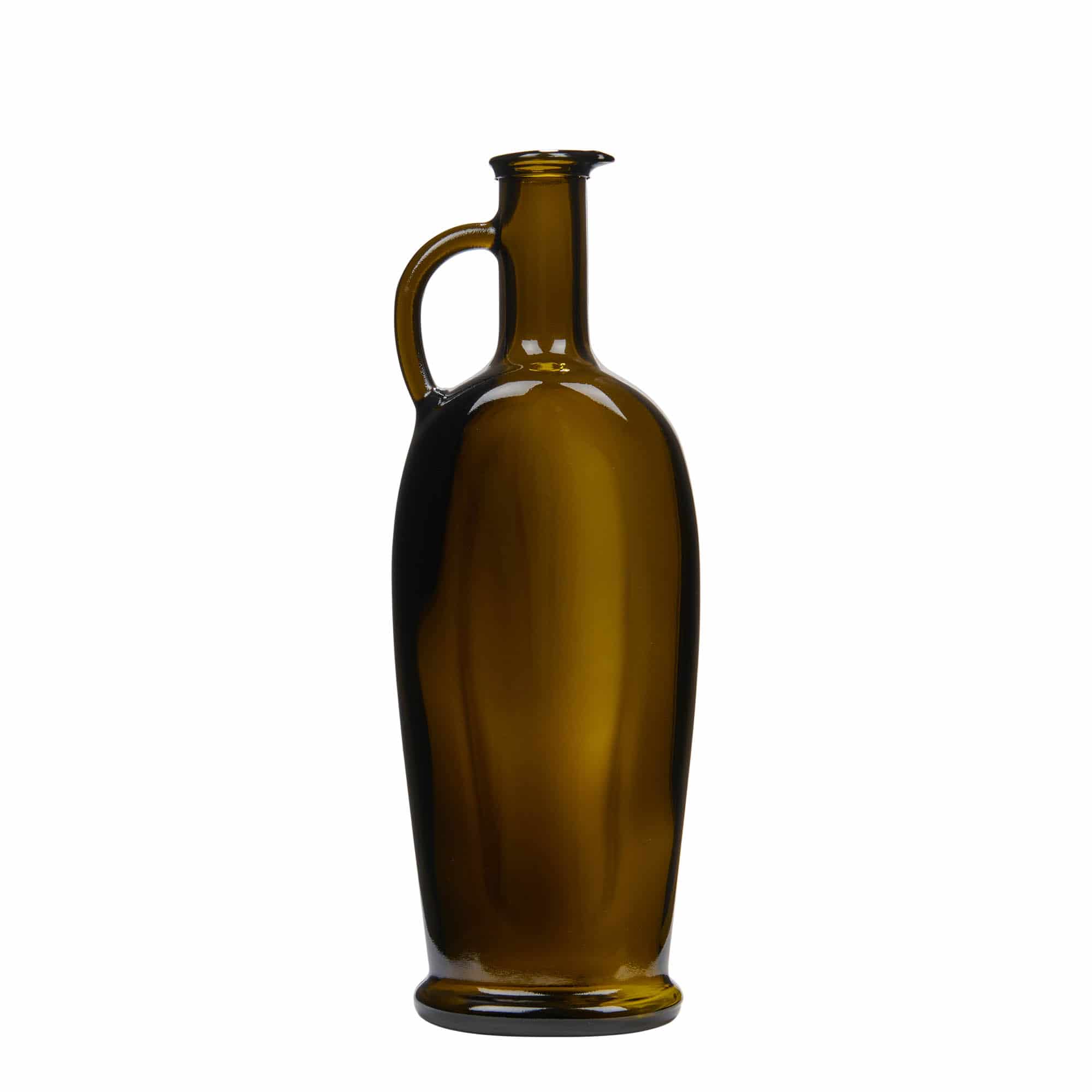 500 ml Bottiglia di vetro 'Eleganza', ovale, verde antico, imboccatura: fascetta 500 ml Bottiglia di vetro 'Eleganza', ovale, verde antico, imboccatura: fascetta