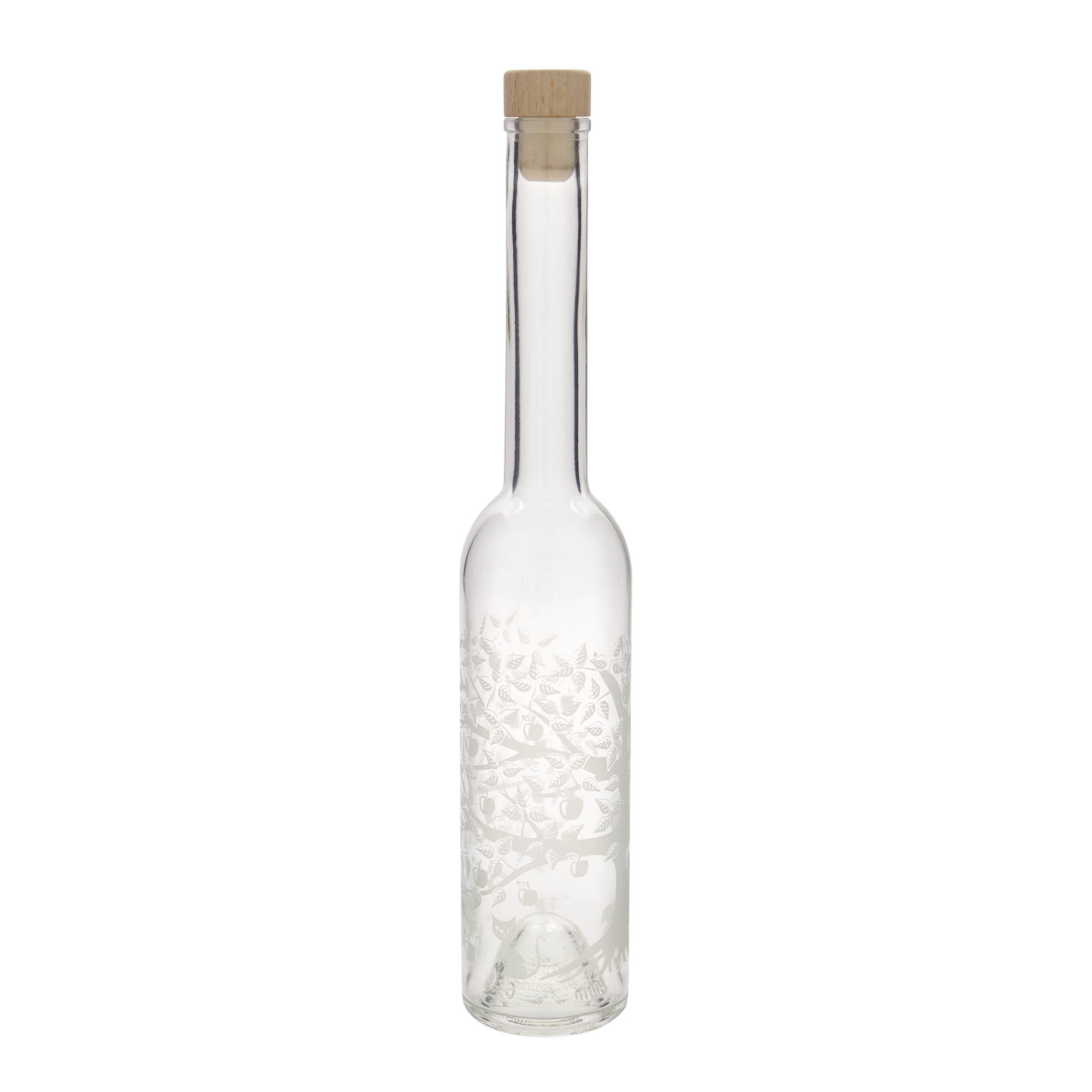 Bottiglia di vetro da 350 ml 'Opera', motivo: melo, bocca: sughero Bottiglia di vetro da 350 ml 'Opera', motivo: melo, bocca: sughero