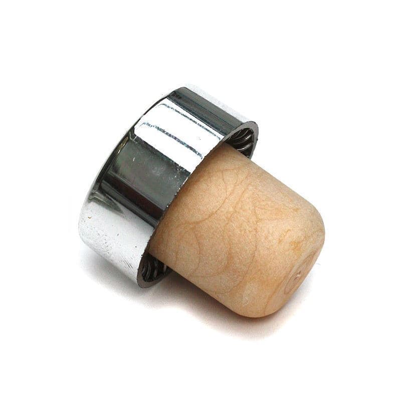 Tappo a fungo 19 mm, plastica, argento, per imboccatura: fascetta