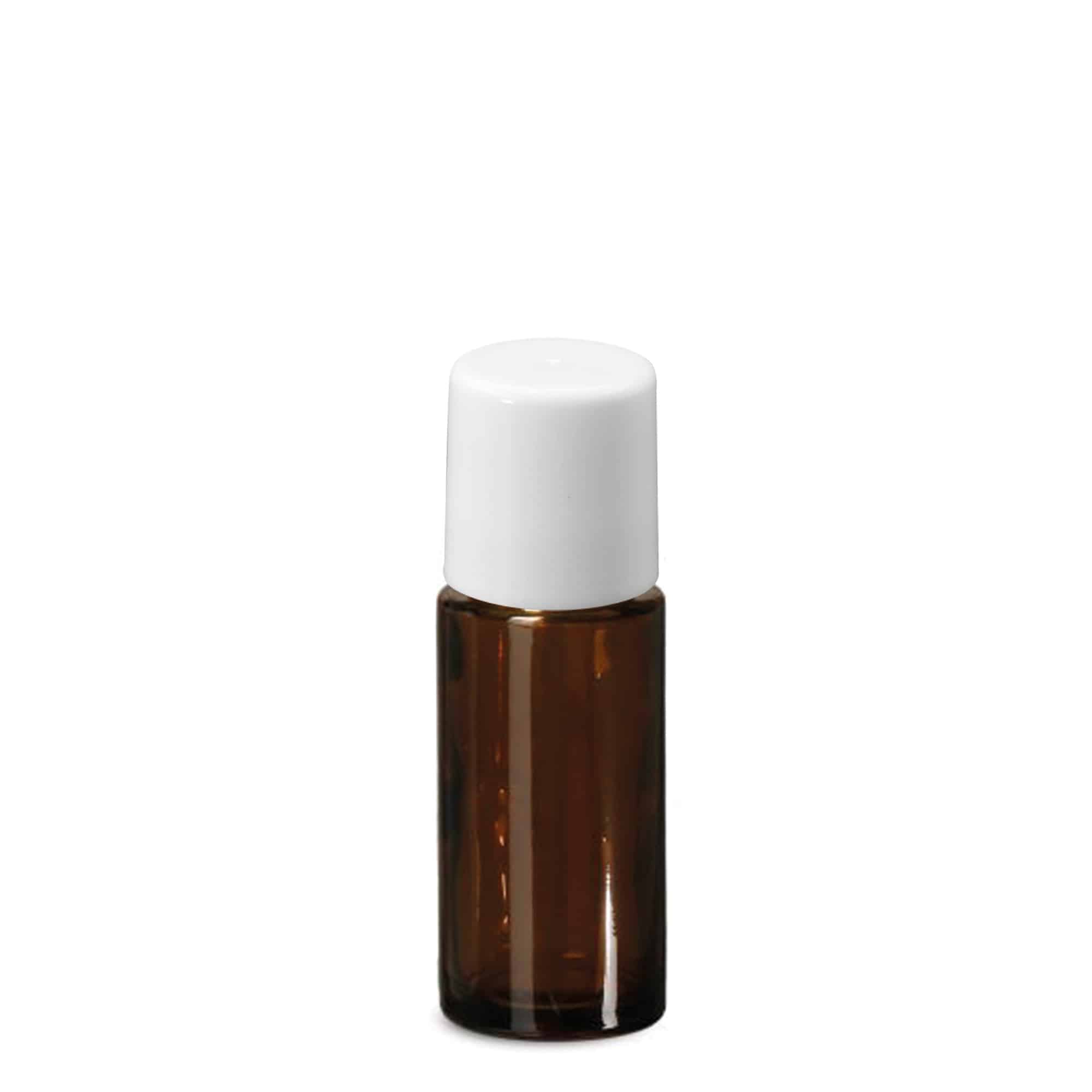 Flacone roll-on 50 ml, vetro, marrone, bocca: tappo a vite
