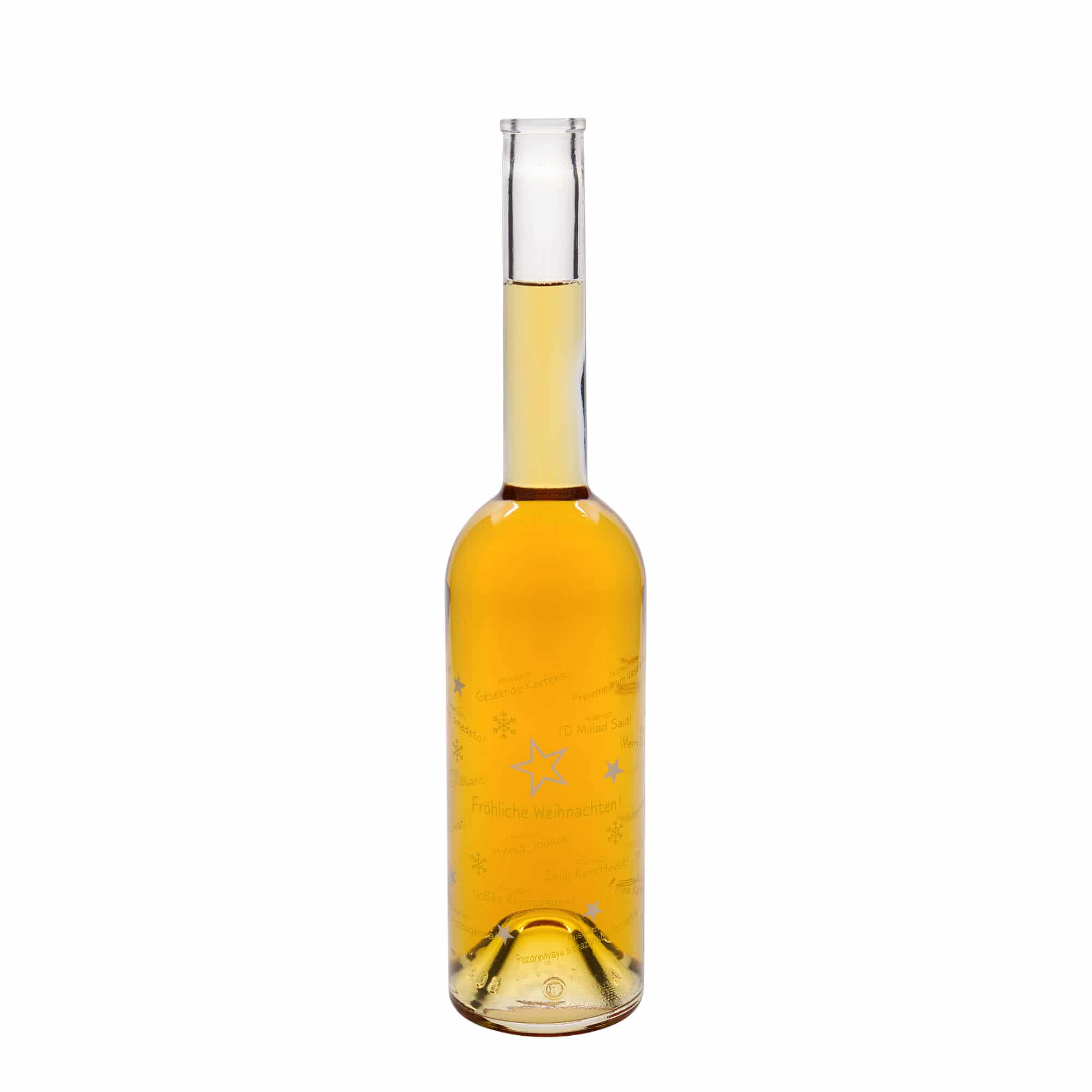Bottiglia di vetro da 500 ml 'Opera', motivo: Natale nel mondo, bocca: sughero Bottiglia di vetro da 500 ml 'Opera', motivo: Natale nel mondo, bocca: sughero