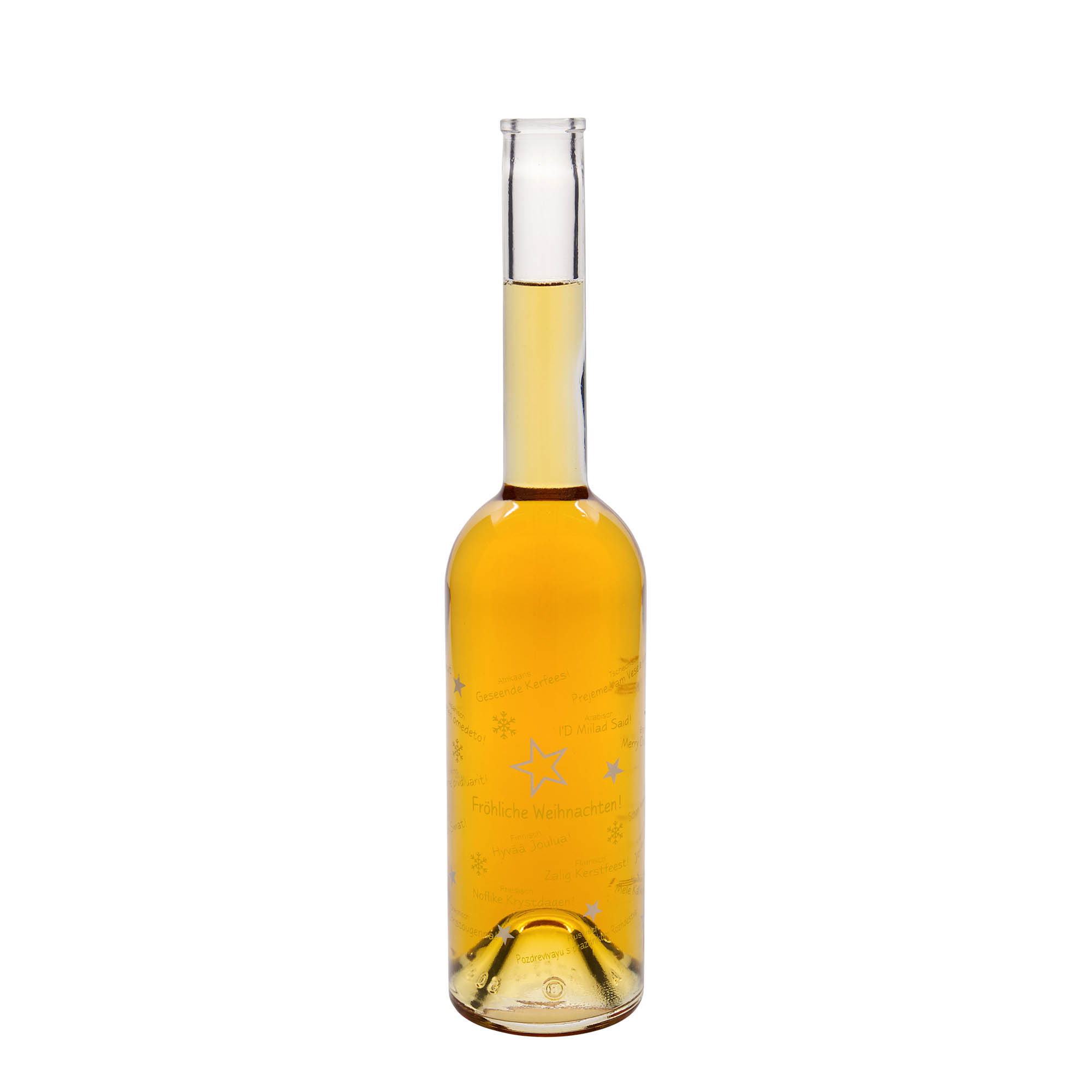 Bottiglia di vetro da 500 ml 'Opera', motivo: Natale nel mondo, bocca: sughero Bottiglia di vetro da 500 ml 'Opera', motivo: Natale nel mondo, bocca: sughero