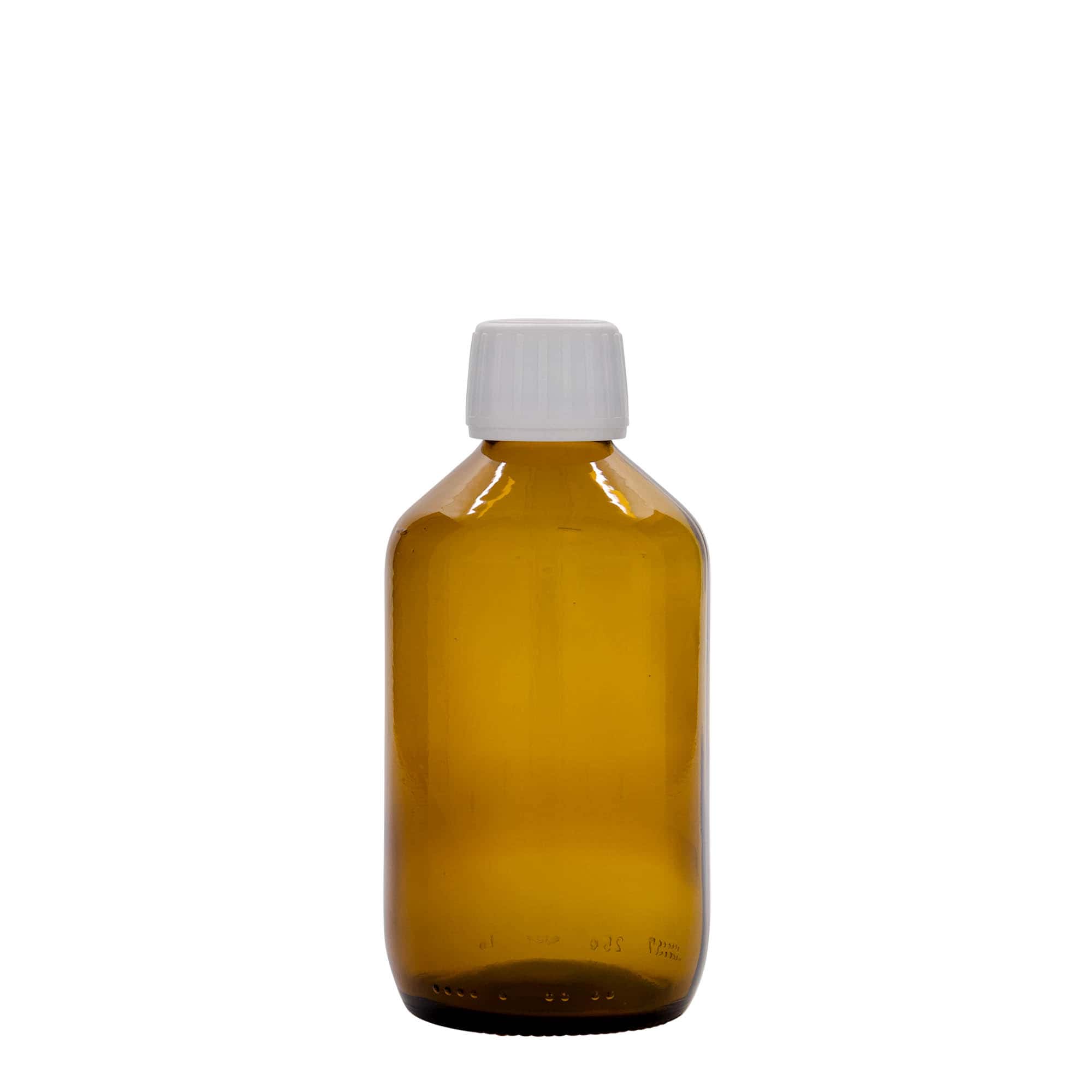 250 ml flacone medico, marrone, vetro, bocca: PP 28