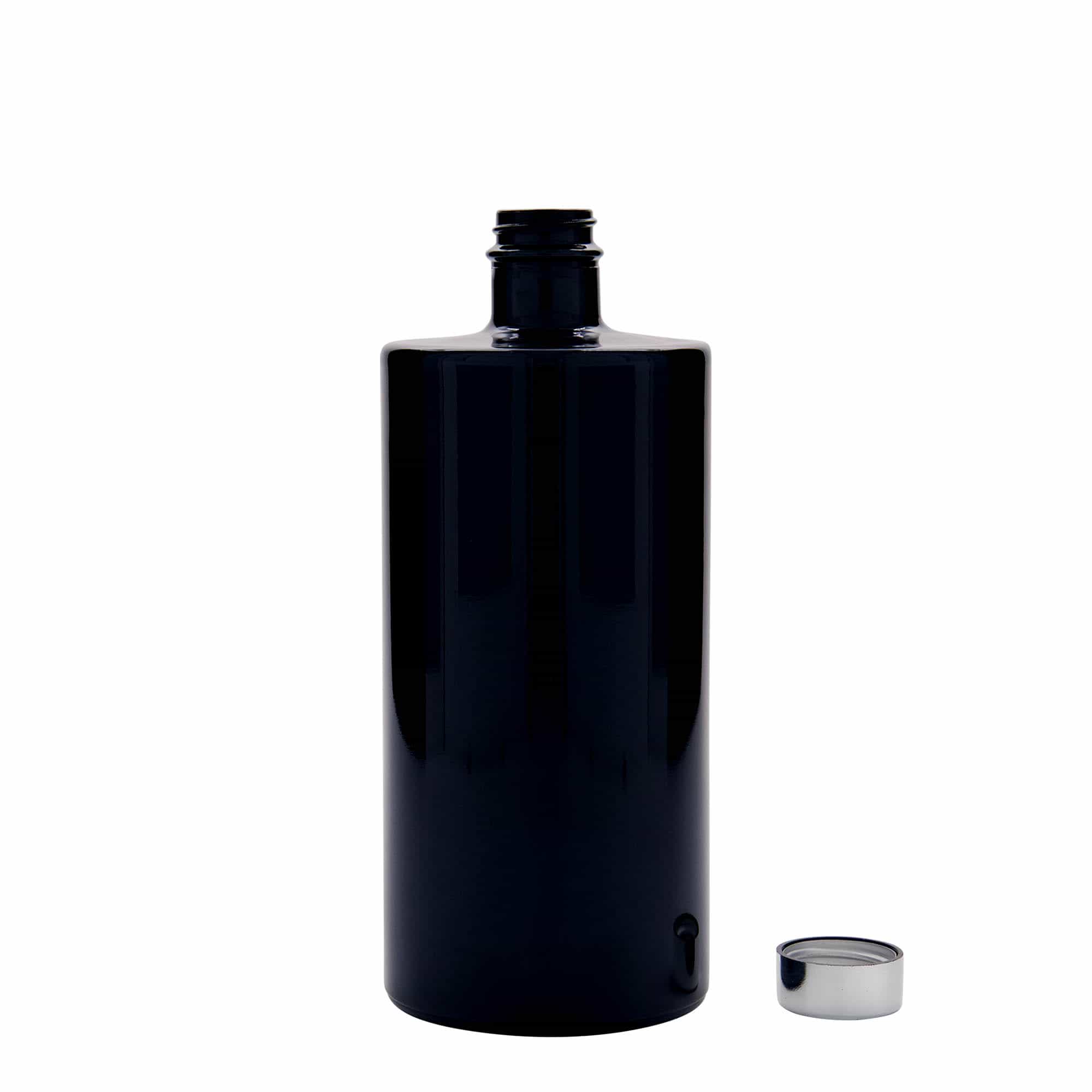 700 ml Bottiglia di vetro 'Carla', nero, imboccatura: GPI 28