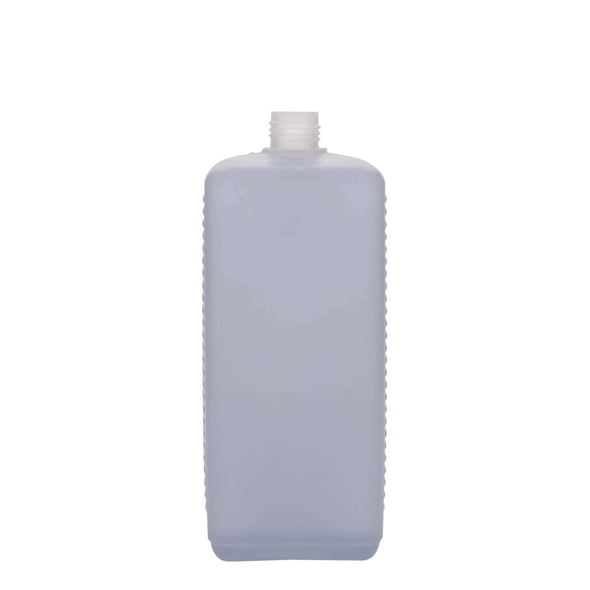 1.000 ml tanica rettangolare, plastica HDPE, naturale, bocca: DIN 25 EPE