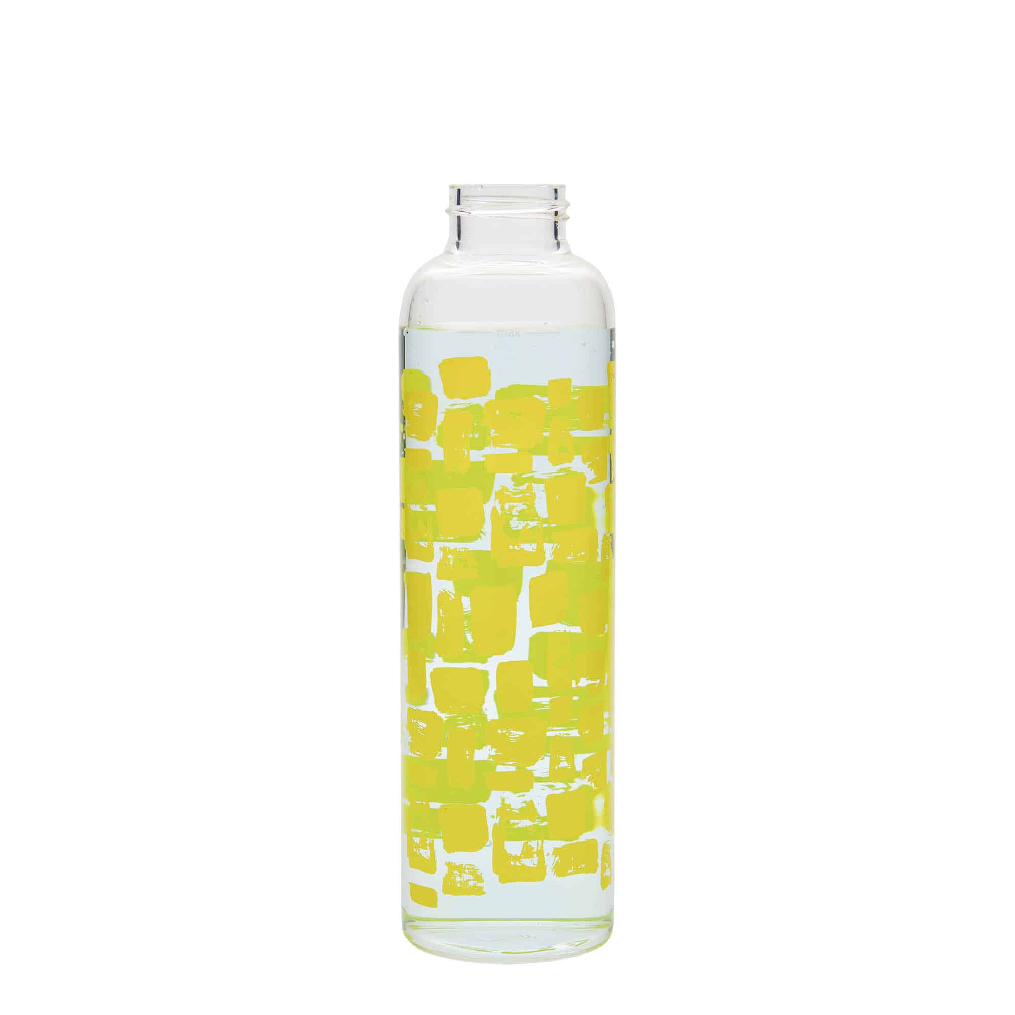 500 ml Borraccia 'Perseus', motivo: Rettangoli gialli, vetro, imboccatura: a vite
