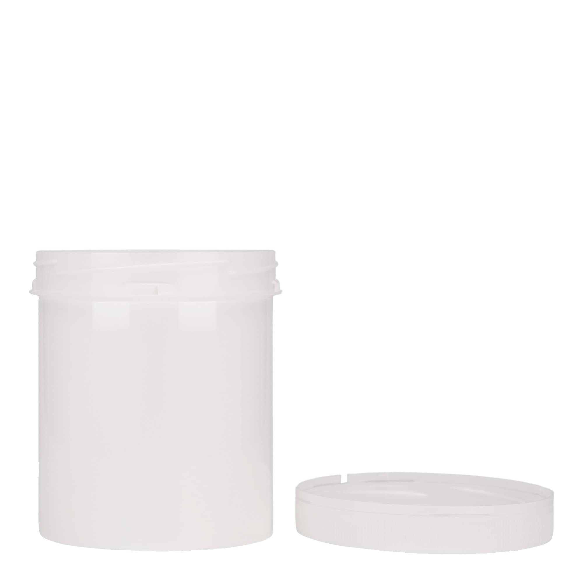 500 ml barattolo in plastica 'Securilock', PP, bianco, bocca: chiusura a vite
