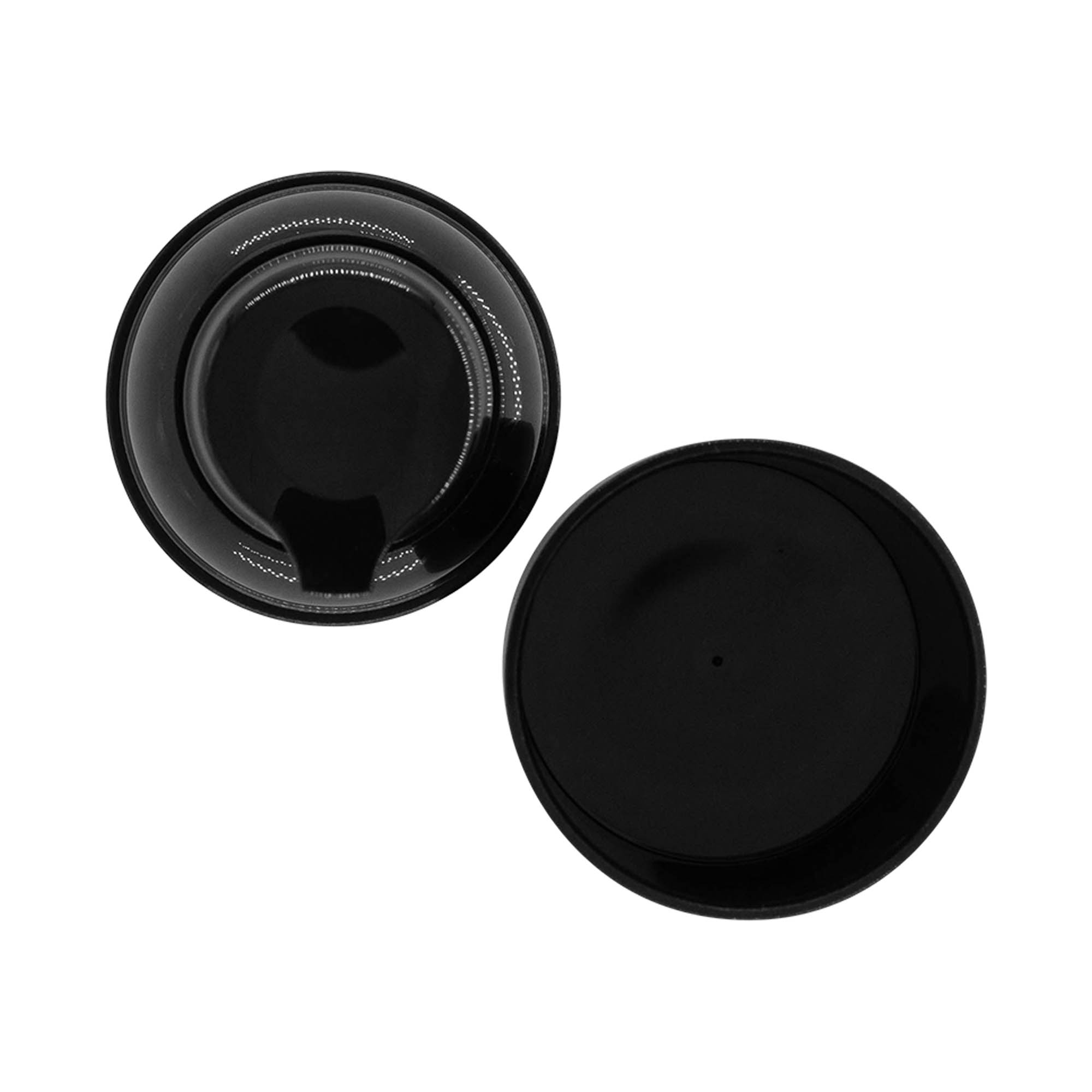 Testa pompa dispenser airless „Mezzo“, tipo D, plastica PP, nero con tappo nero