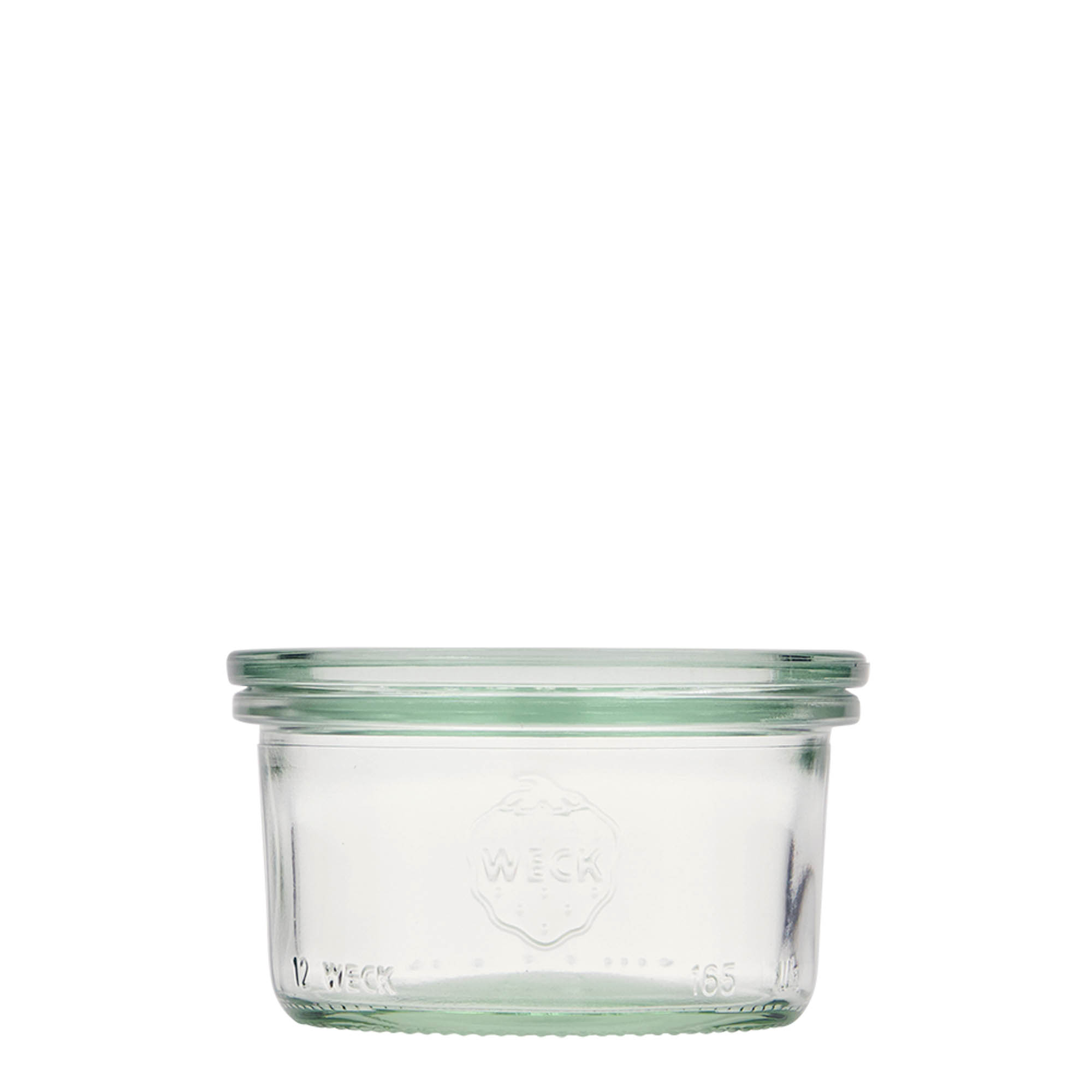 12x 165 ml vaso WECK a bocca larga con coperchio in vetro RR 80