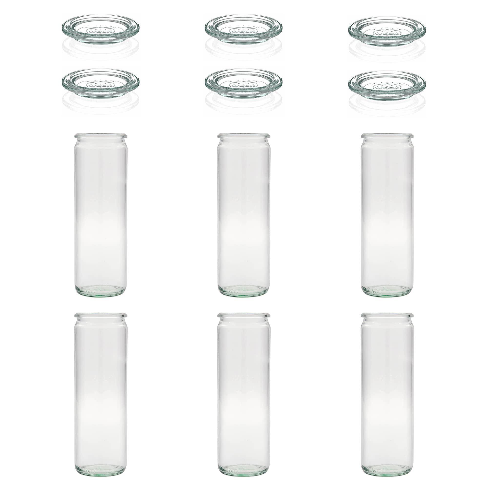 6x 600 ml WECK barattolo cilindrico con coperchio in vetro RR 60