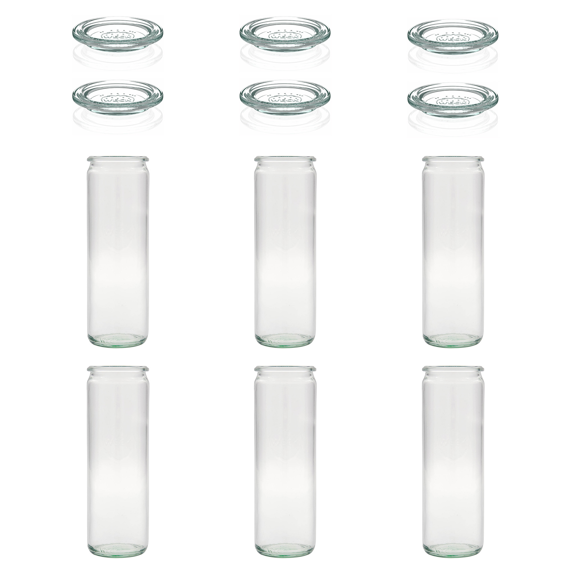 6x 600 ml WECK barattolo cilindrico con coperchio in vetro RR 60