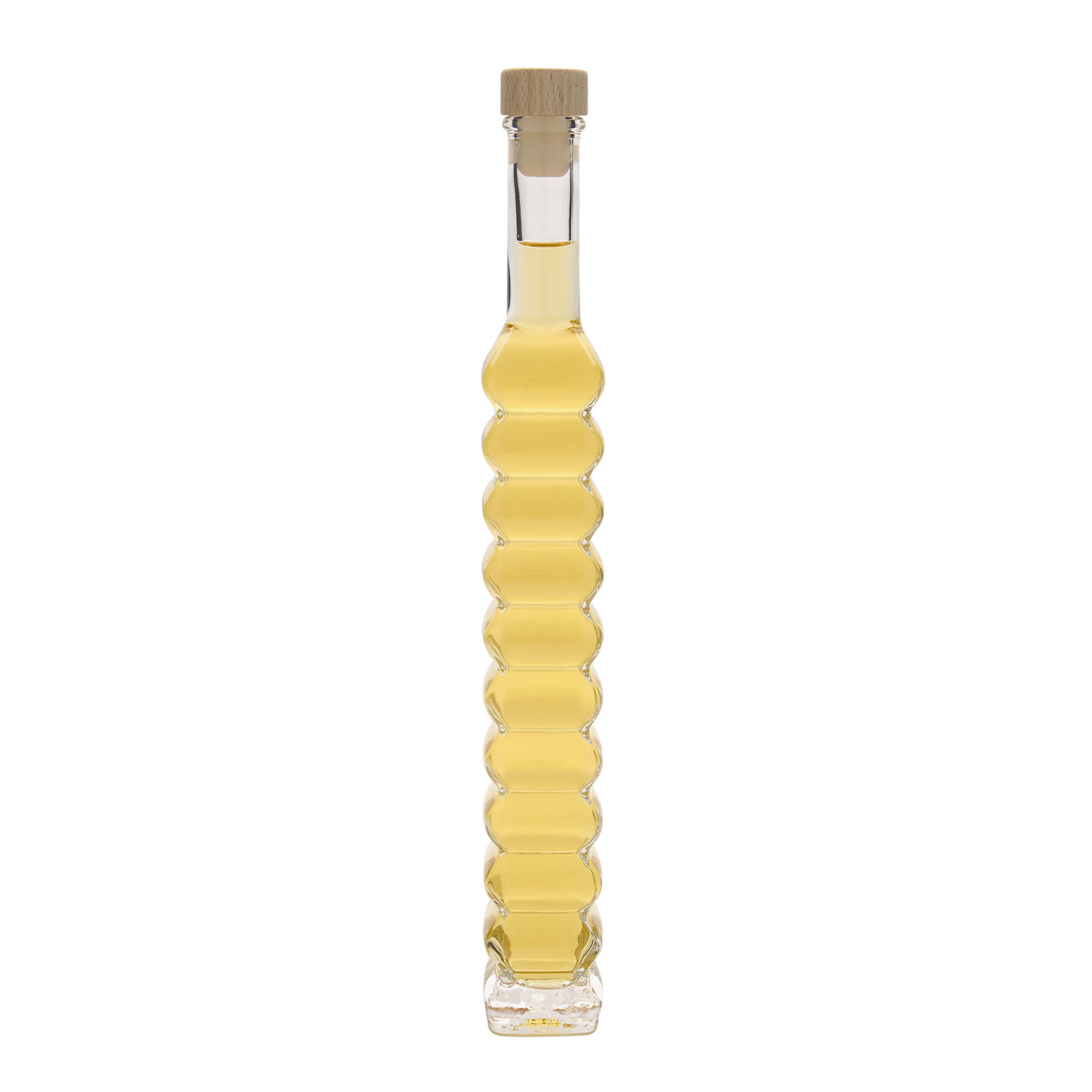 Bottiglia di vetro 200 ml 'Roma, quadrata, bocca: tappo in sughero' Bottiglia di vetro 200 ml 'Roma, quadrata, bocca: tappo in sughero'