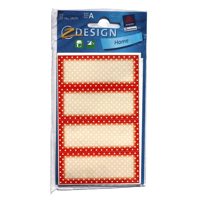 Zweckform Etichette 'Red Dots', rettangolari, carta, rosso Zweckform Etichette 'Red Dots', rettangolari, carta, rosso
