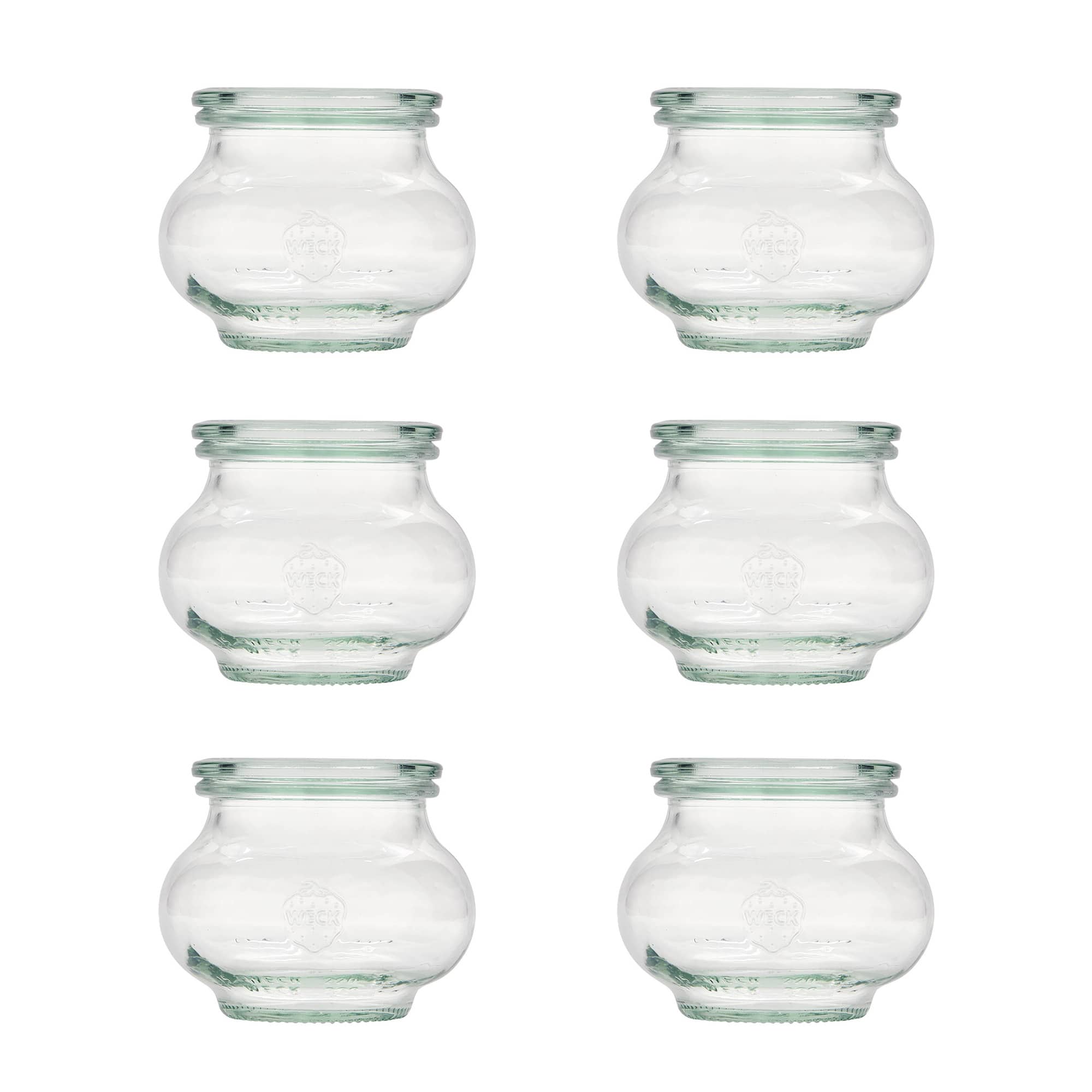 6x 220 ml barattolo WECK decorativo con coperchio in vetro RR 60