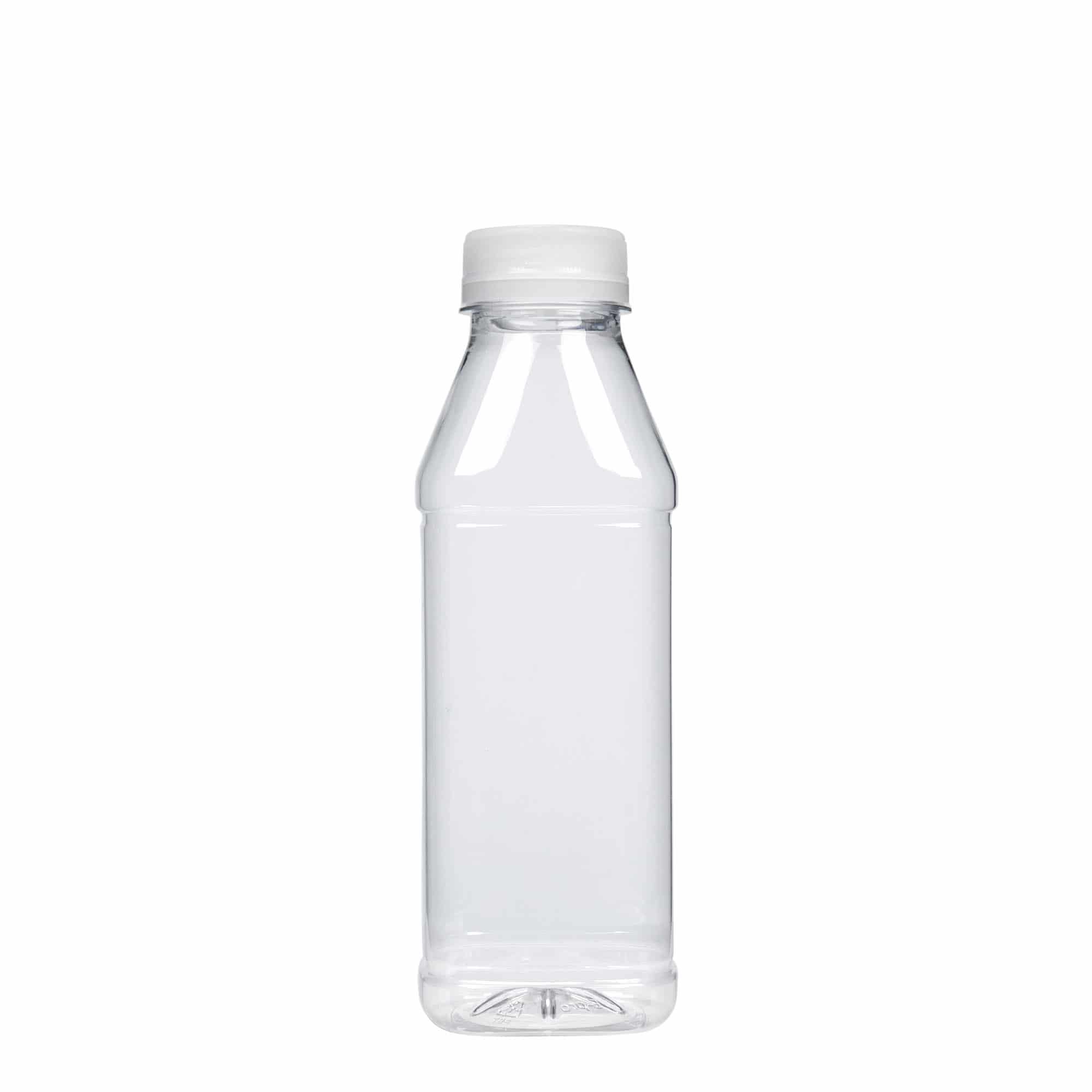 Bottiglia PET 500 ml 'Milk and Juice Carré', quadrata, plastica, bocca: 38 mm