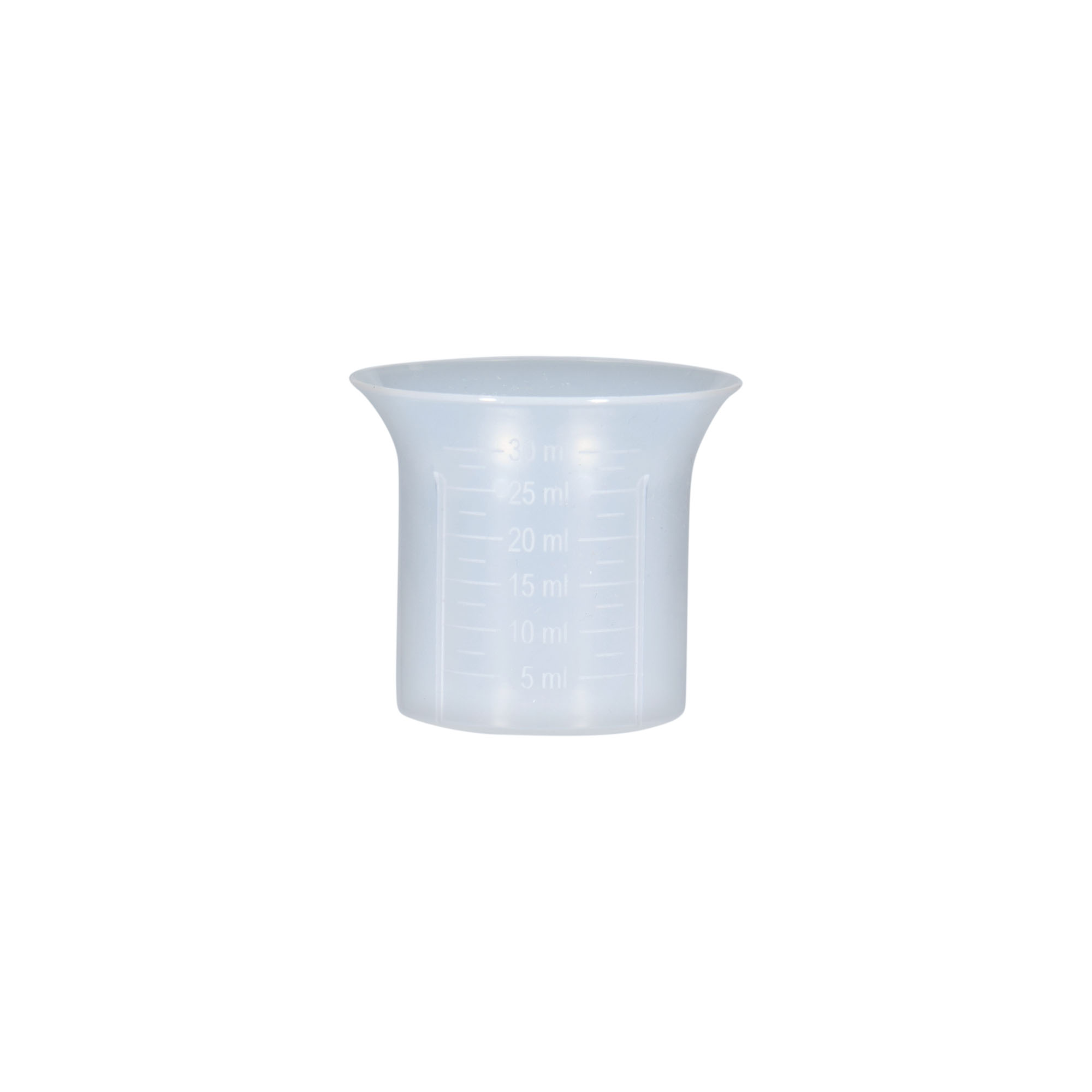 Bicchiere dosatore 5-30 ml, plastica PP Bicchiere dosatore 5-30 ml, plastica PP