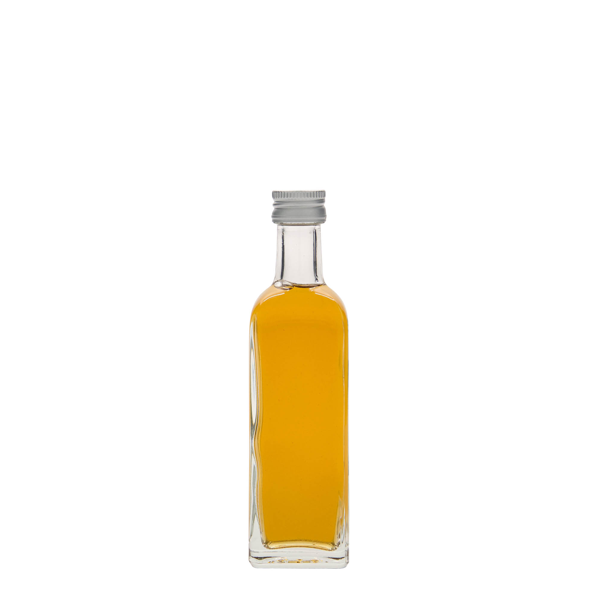 Bottiglia di vetro da 60 ml 'Marasca', quadrata, bocca: PP 18 Bottiglia di vetro da 60 ml 'Marasca', quadrata, bocca: PP 18