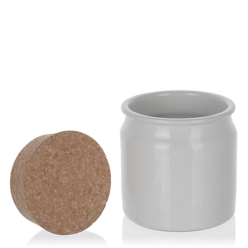 160 ml Vasetto in ceramica/grès, bianco, imboccatura: fascetta