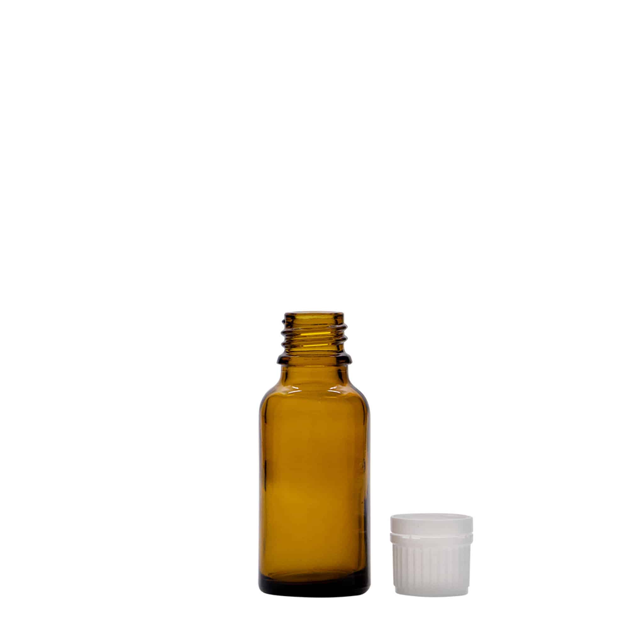 20 ml flacone medico, vetro marrone, bocca: DIN 18