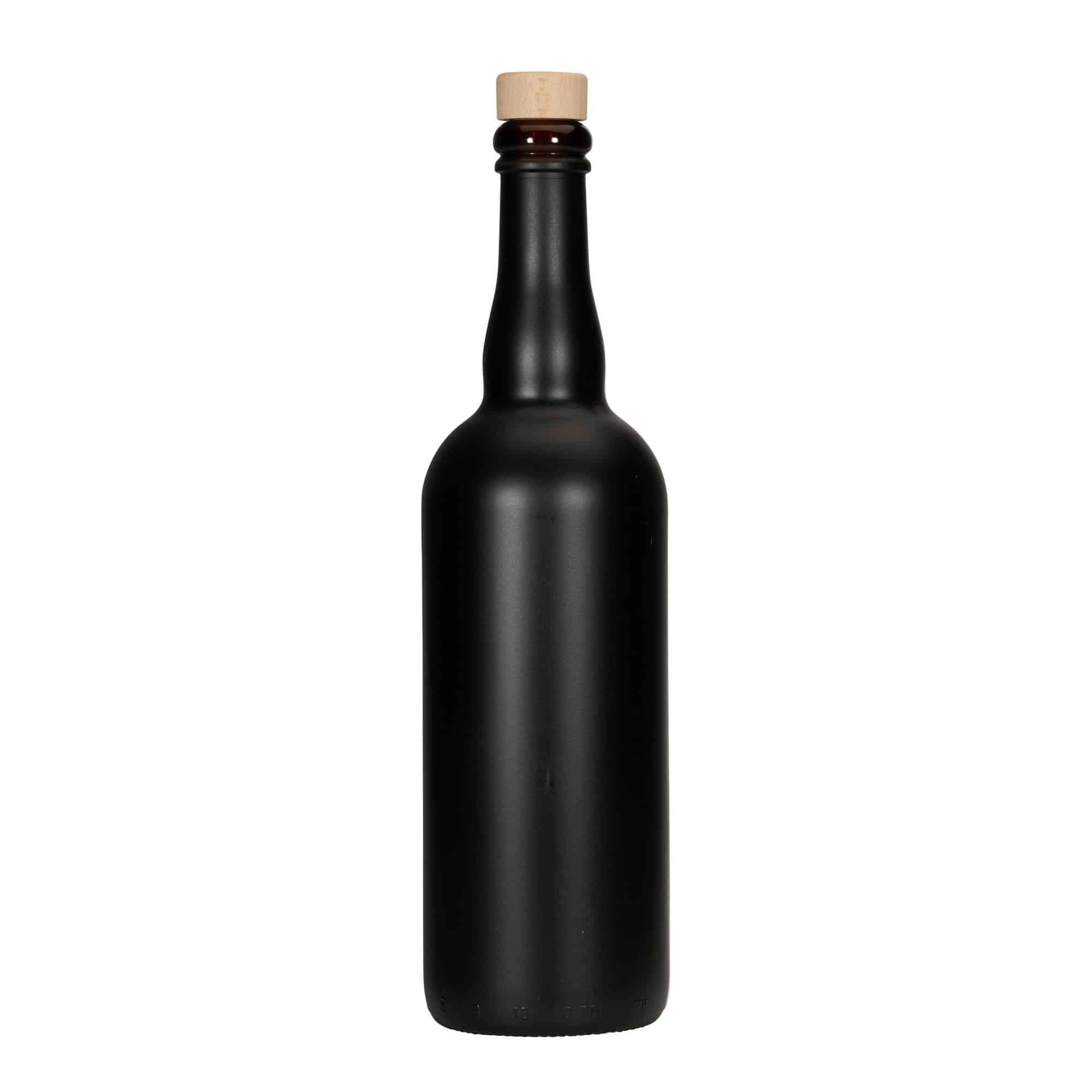 Bottiglia di birra 750 ml Belgio, vetro, nera, bocca: sughero