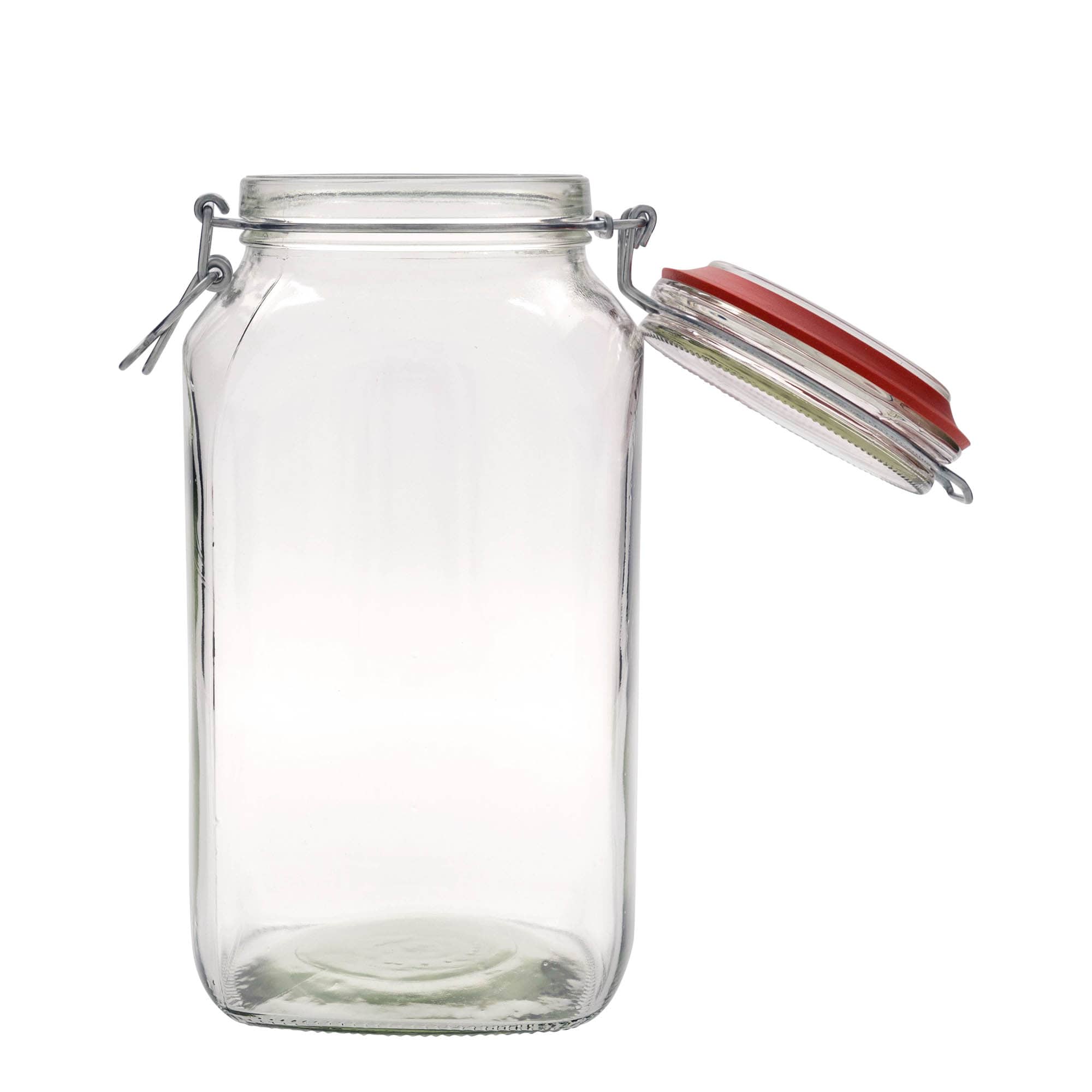 2.590 ml barattolo con chiusura a leva #, quadrato, bocca: chiusura a leva
