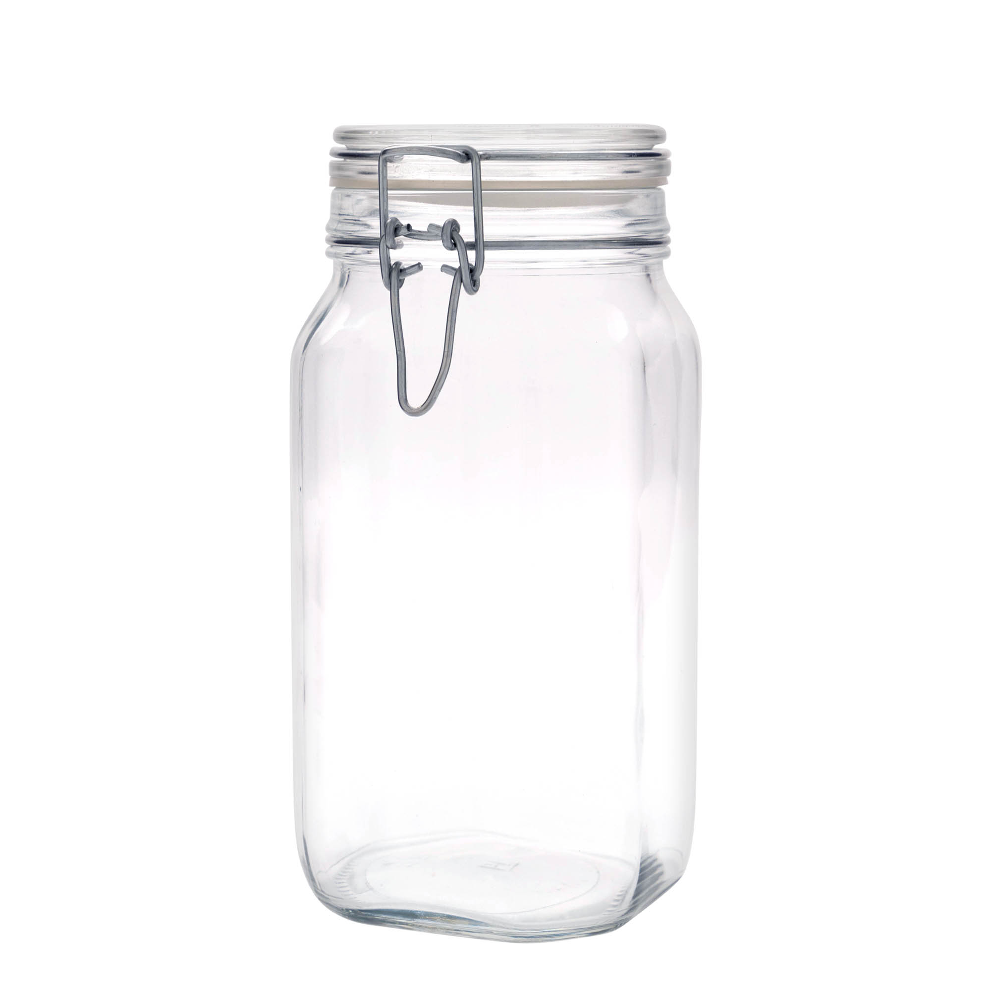 Barattolo in vetro con chiusura a filo 'Fido', quadrato, capacità 1.500 ml, apertura: chiusura a filo Barattolo in vetro con chiusura a filo 'Fido', quadrato, capacità 1.500 ml, apertura: chiusura a filo