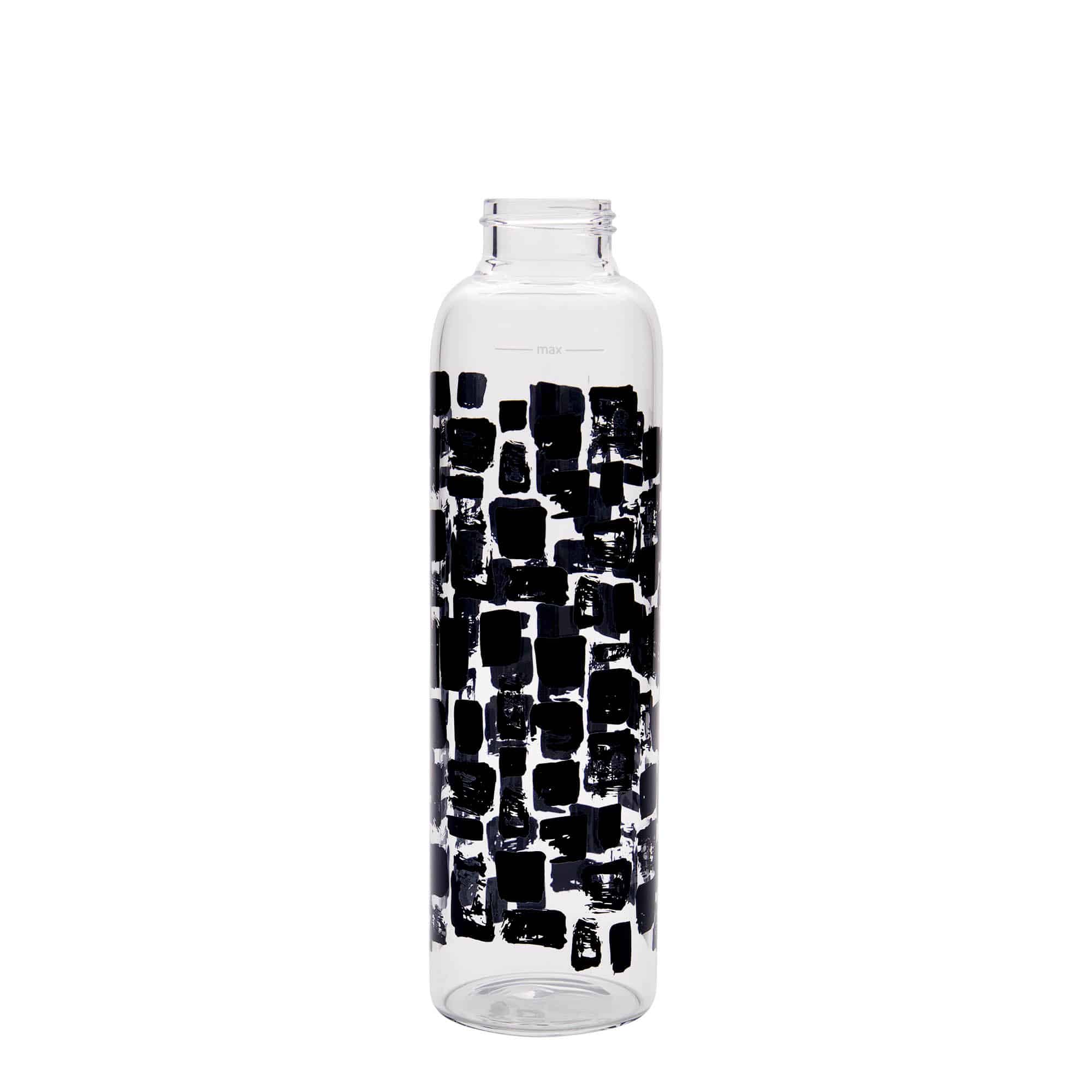 500 ml Borraccia 'Perseus', motivo: Rettangoli neri, vetro, imboccatura: a vite 500 ml Borraccia 'Perseus', motivo: Rettangoli neri, vetro, imboccatura: a vite