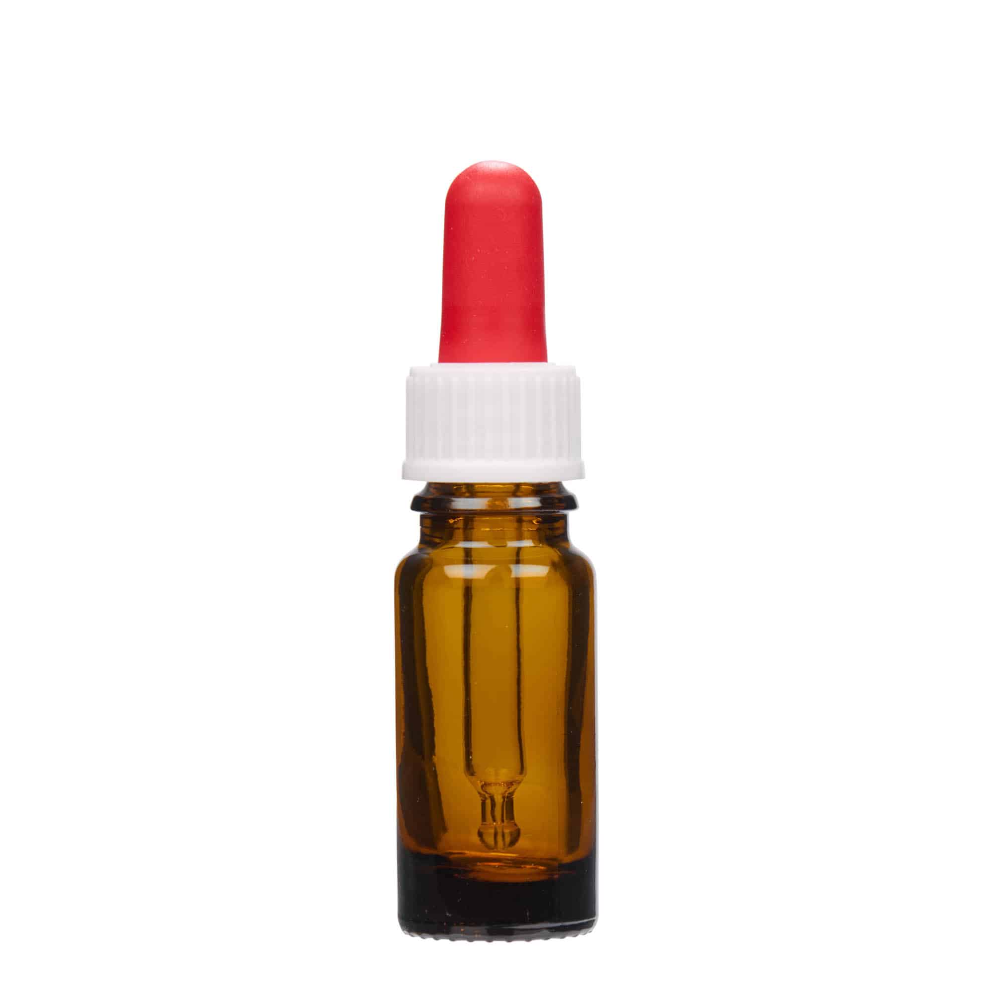 Flacone con contagocce 10 ml, medicina, vetro, marrone, bocca: DIN 18