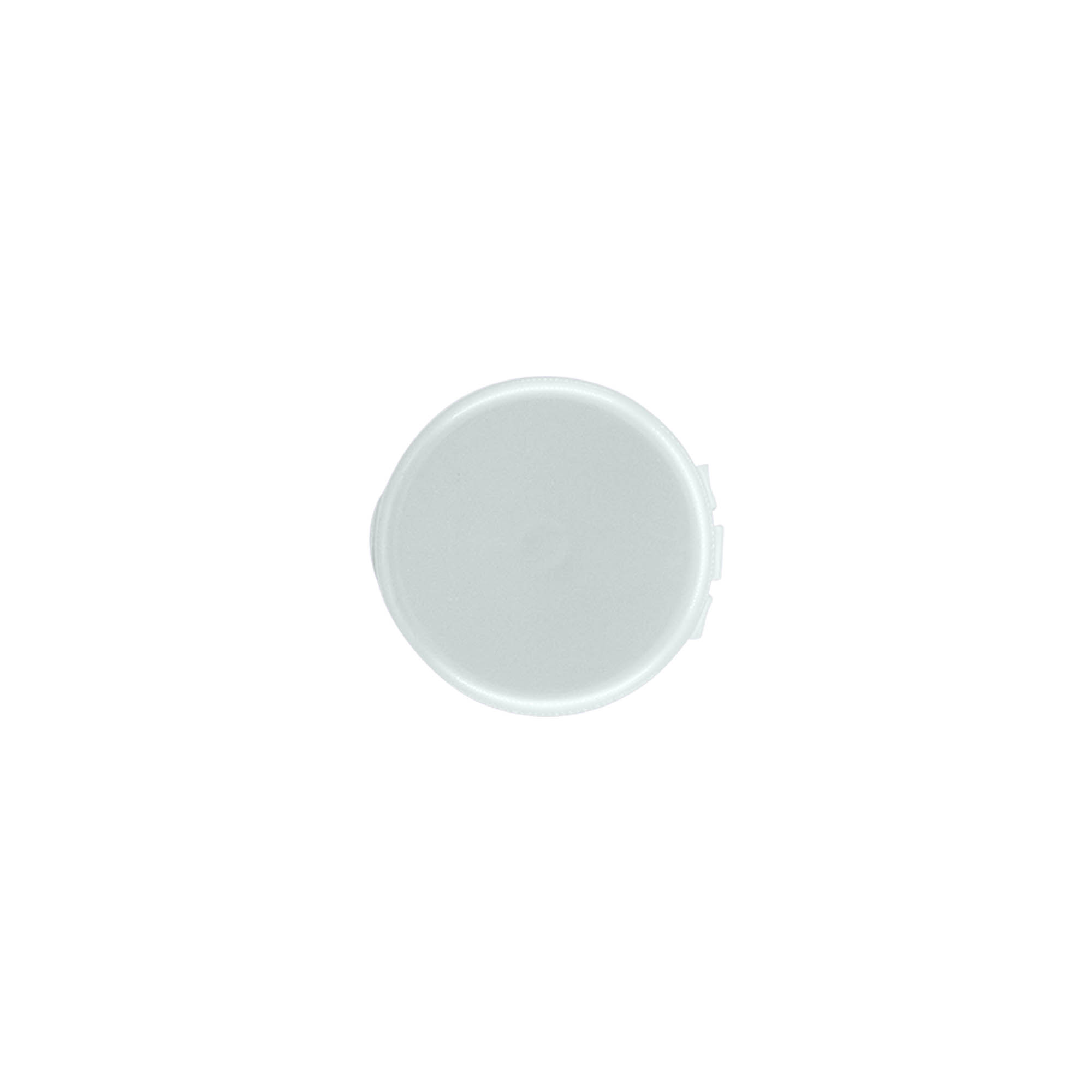 Tappo a vite con cerniera a ribalta, plastica PP, argento, per bocca: 24/410 Tappo a vite con cerniera a ribalta, plastica PP, argento, per bocca: 24/410