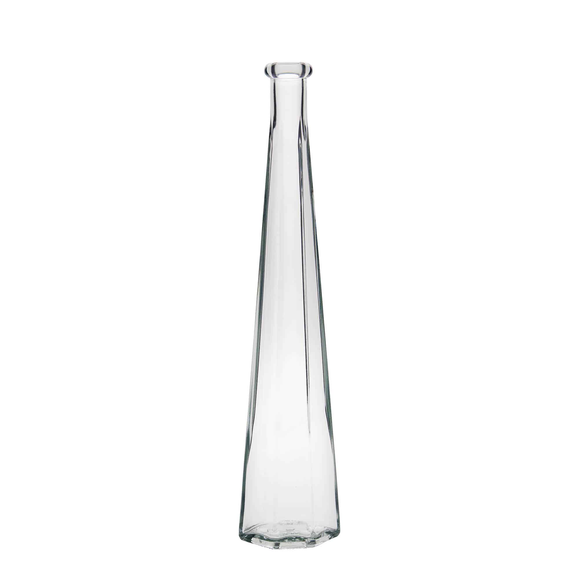 200 ml Bottiglia di vetro 'Dama sexta', esagonale, imboccatura: fascetta