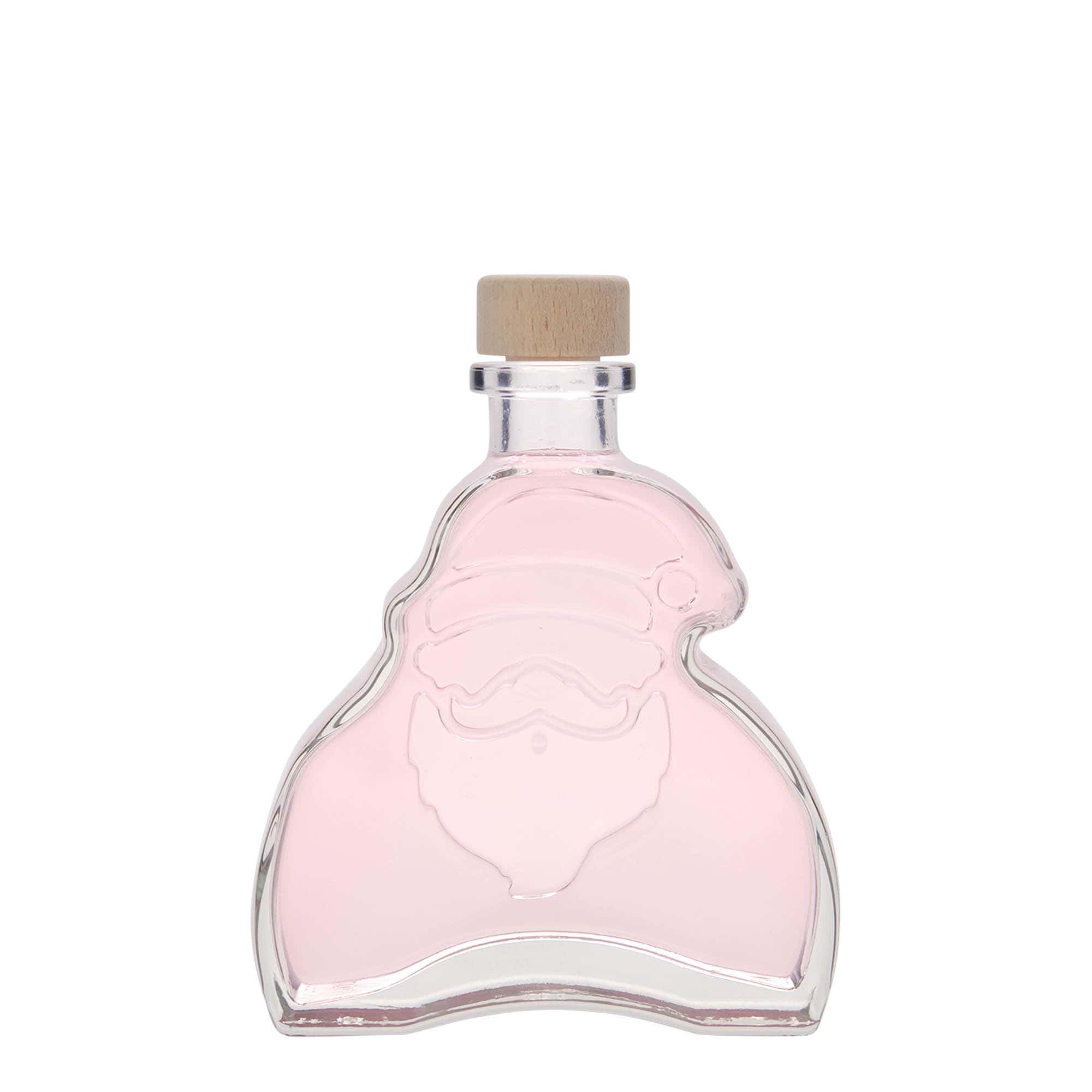 200 ml Bottiglia di vetro 'Babbo Natale', imboccatura: fascetta