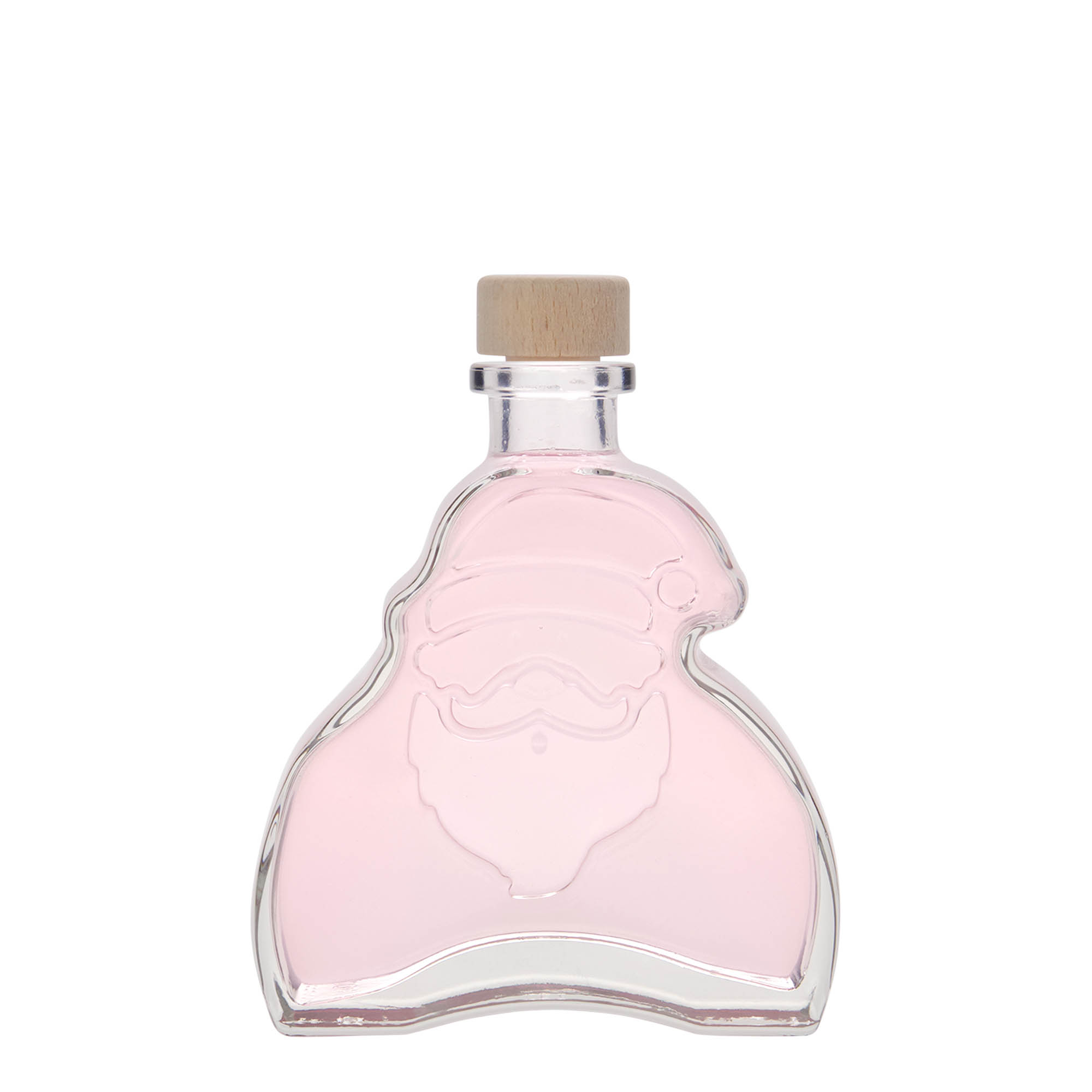 Bottiglia di vetro da 200 ml 'Babbo Natale', bocca: sughero